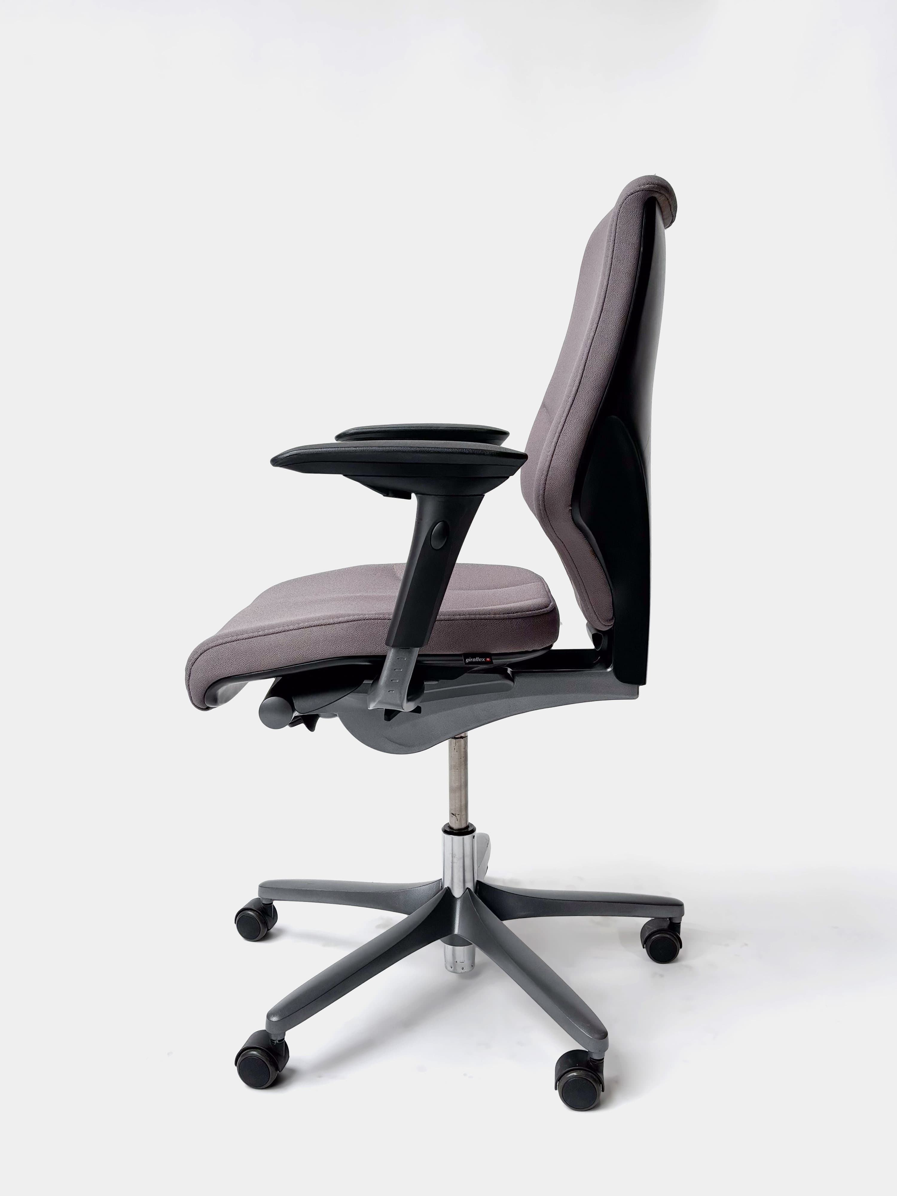 Giroflex Charcoal Grey Fabric Ergonomic Office Chair with Adjustable Armrests and Lumbar Support-3