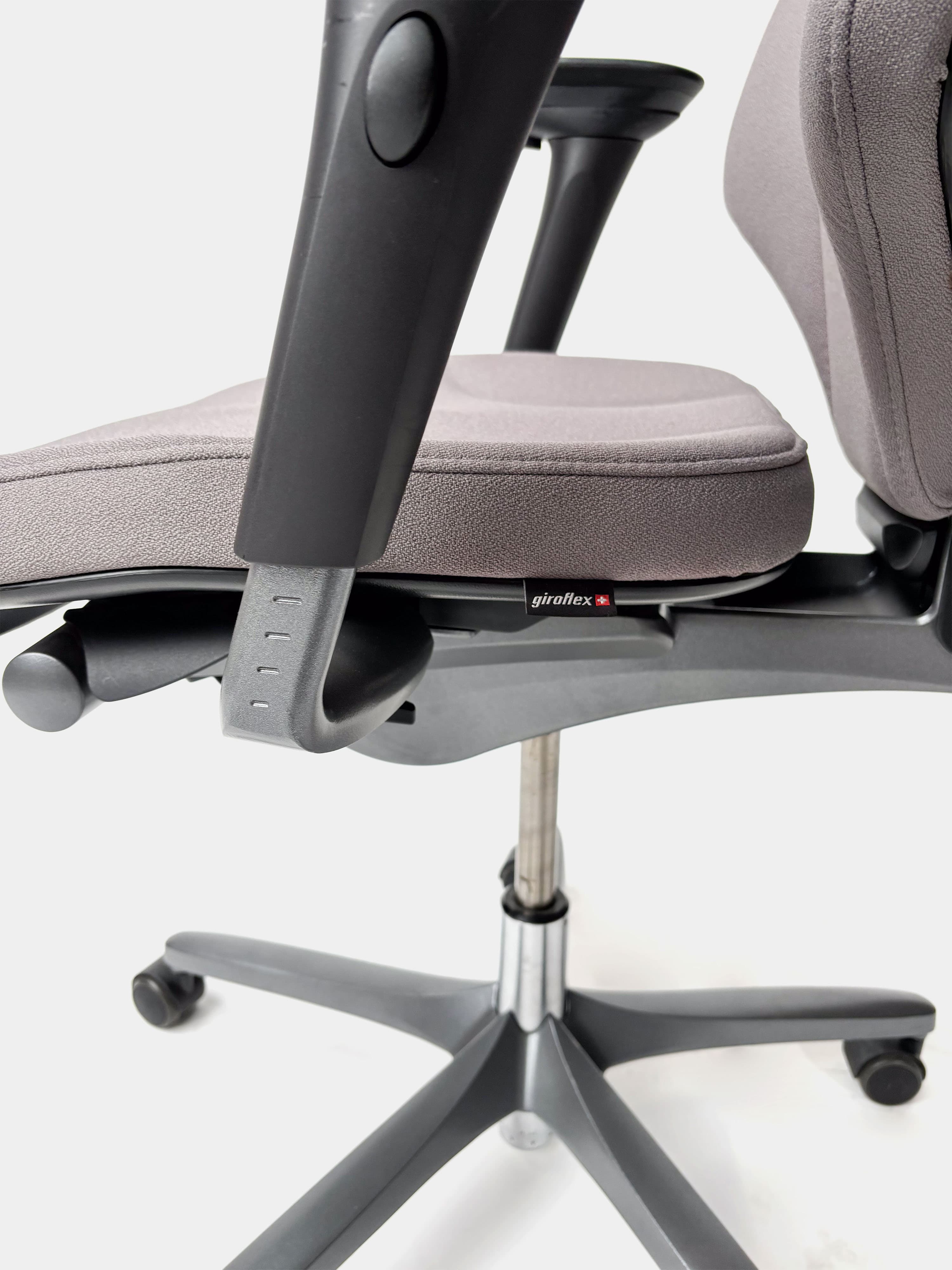 Giroflex Charcoal Grey Fabric Ergonomic Office Chair with Adjustable Armrests and Lumbar Support-6