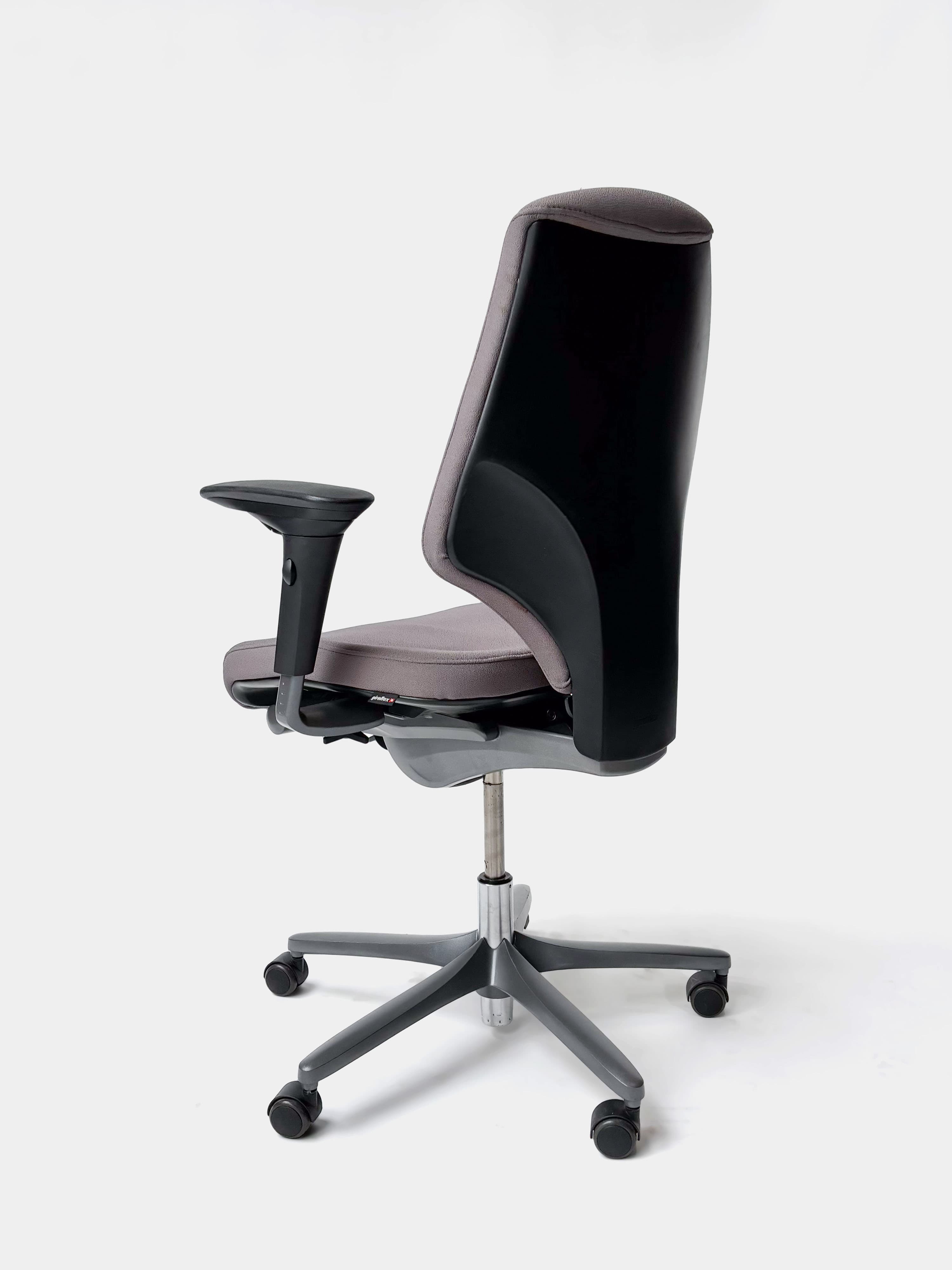 Giroflex Charcoal Grey Fabric Ergonomic Office Chair with Adjustable Armrests and Lumbar Support-4
