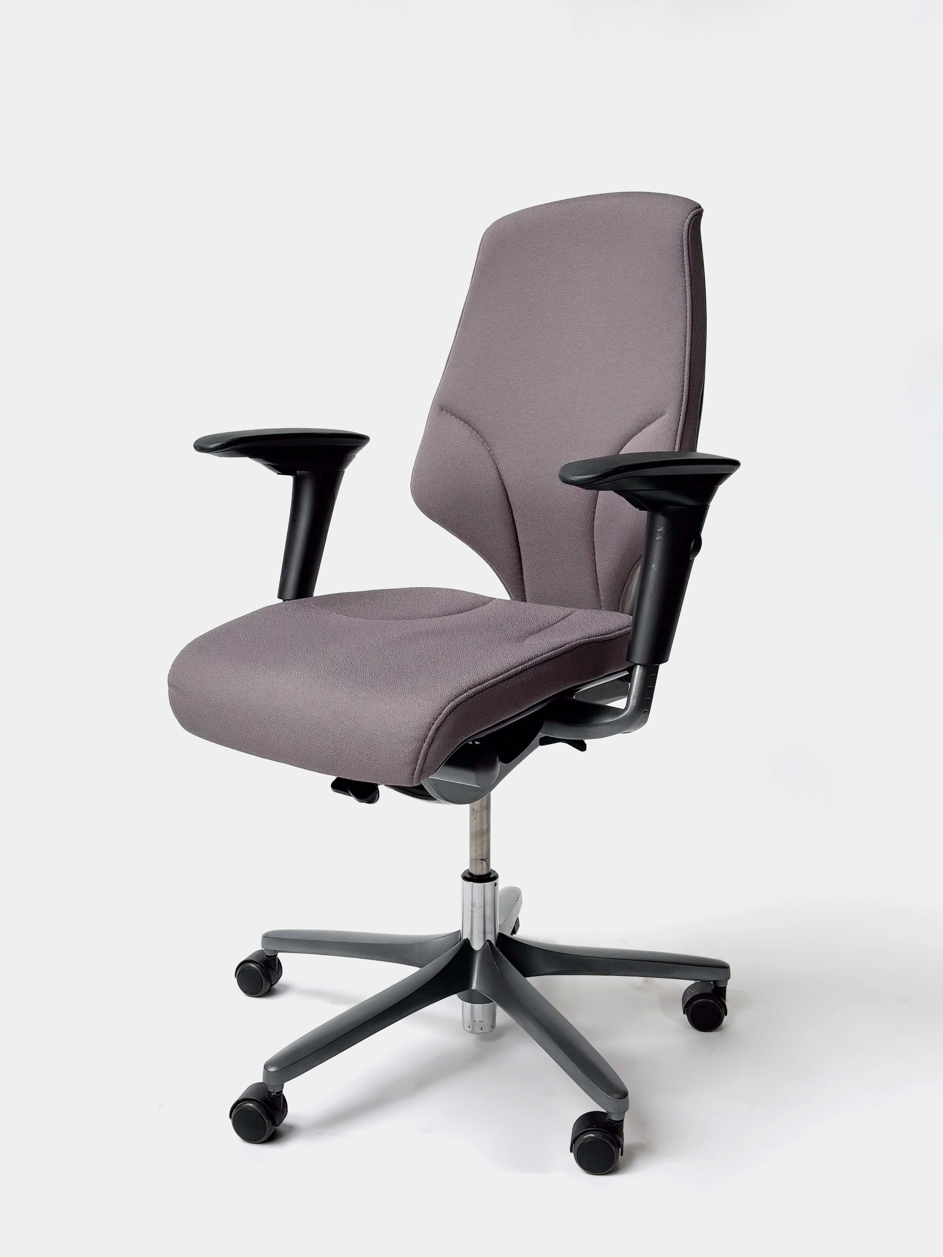 Giroflex Charcoal Grey Fabric Ergonomic Office Chair with Adjustable Armrests and Lumbar Support-2