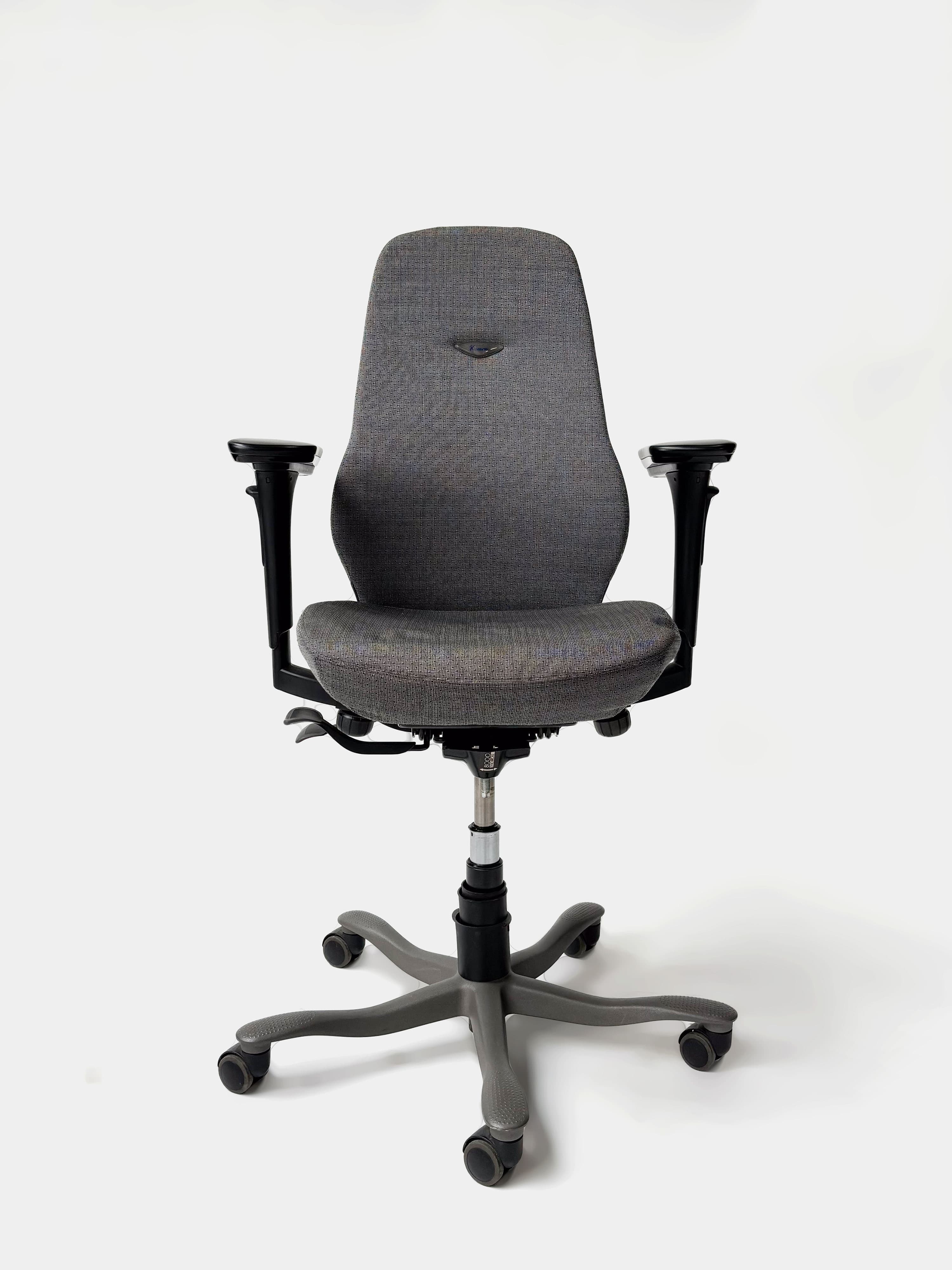 Kinnarps 8000 Charcoal Fabric Ergonomic Office Chair with Lumbar Support and Adjustable Arms-1