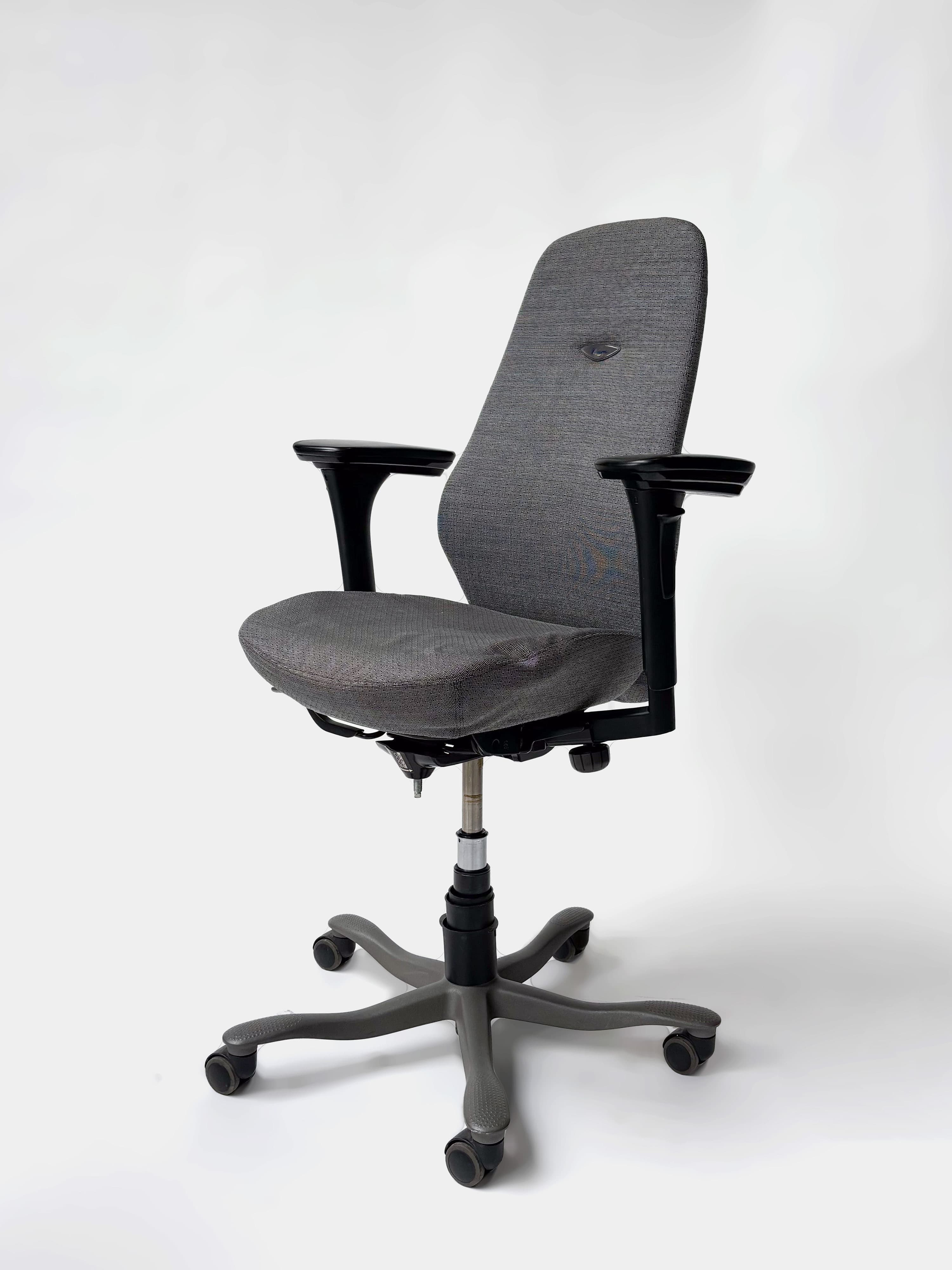 Kinnarps 8000 Charcoal Fabric Ergonomic Office Chair with Lumbar Support and Adjustable Arms-2
