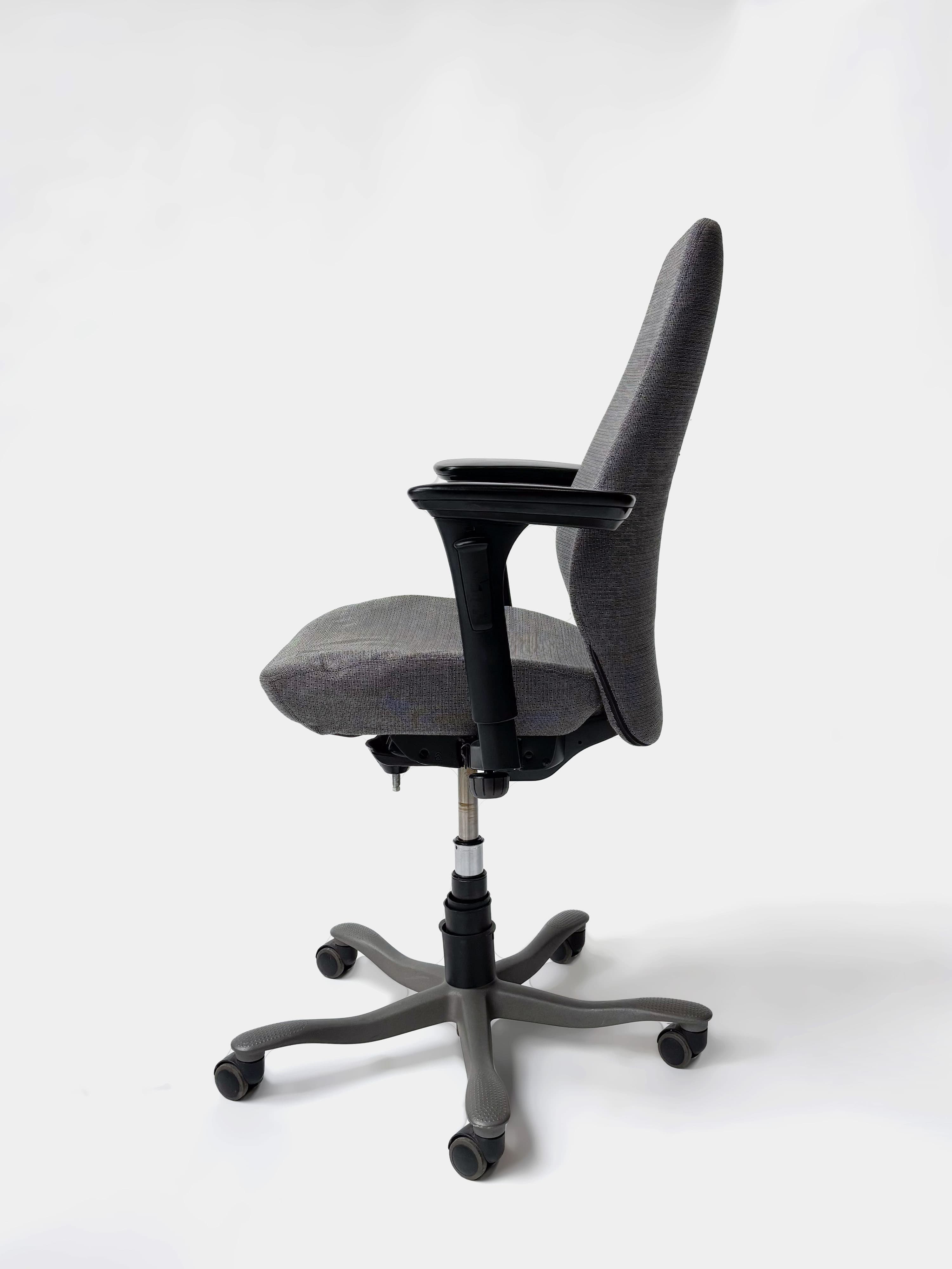 Kinnarps 8000 Charcoal Fabric Ergonomic Office Chair with Lumbar Support and Adjustable Arms-3