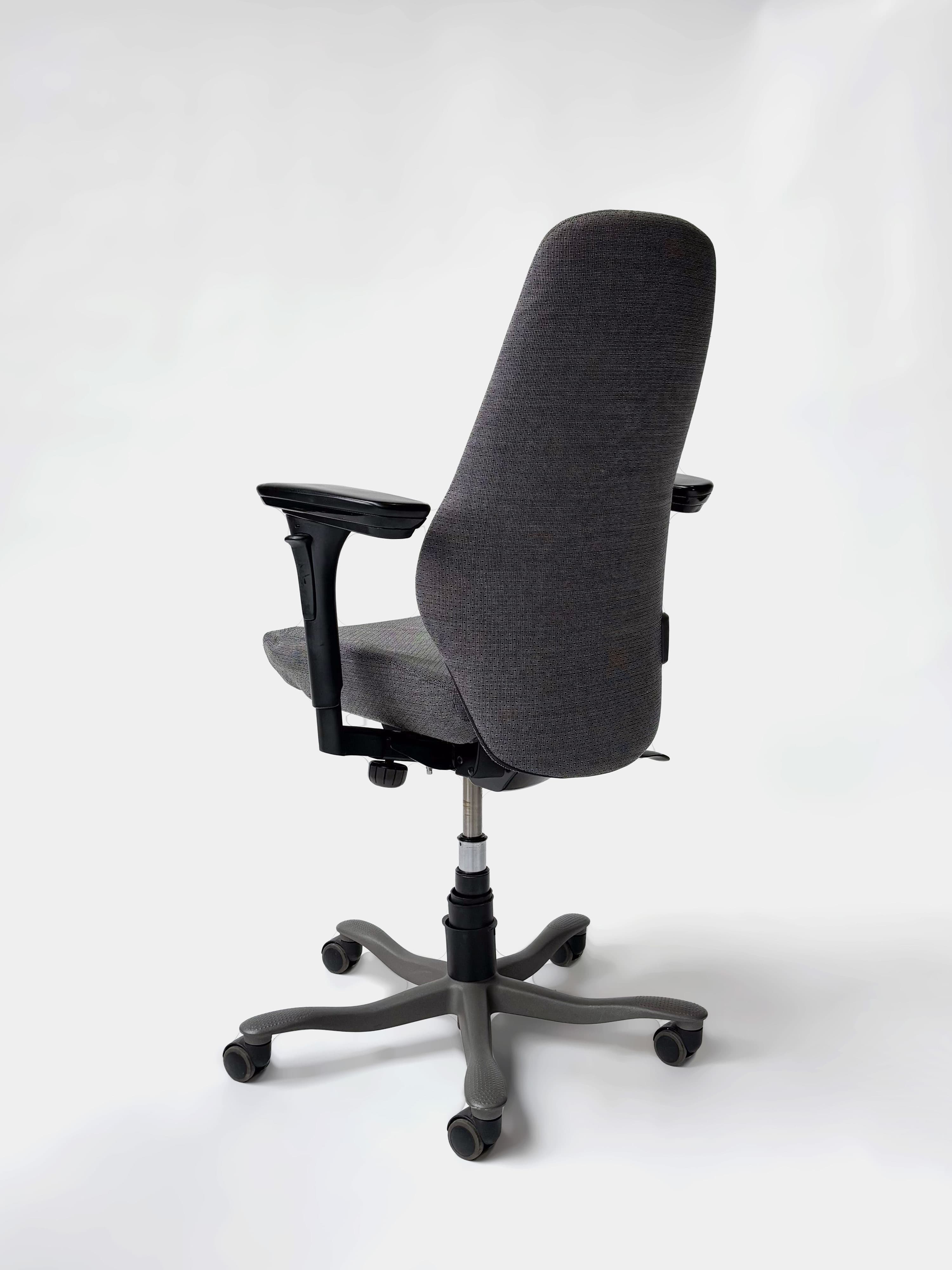 Kinnarps 8000 Charcoal Fabric Ergonomic Office Chair with Lumbar Support and Adjustable Arms-4