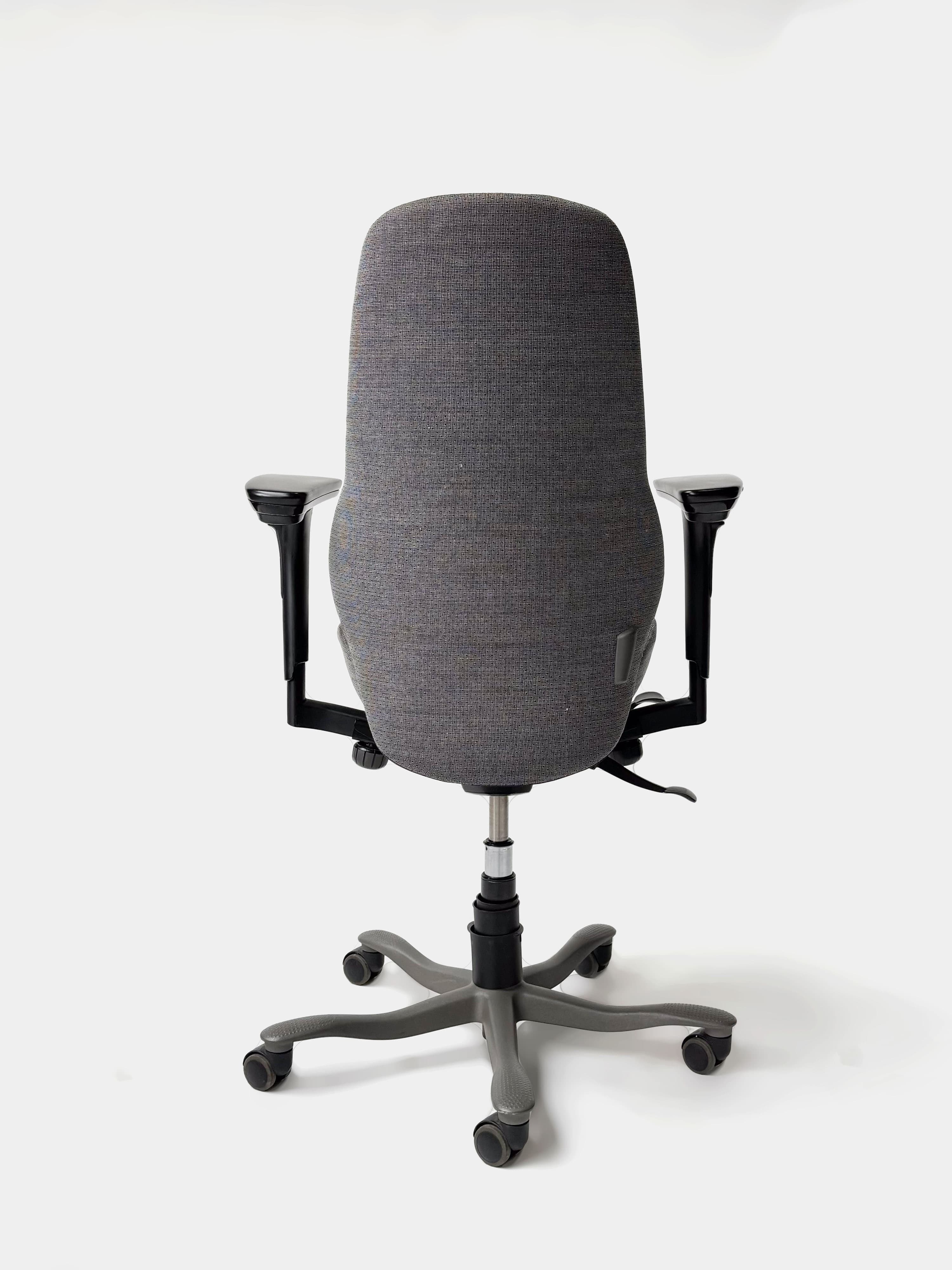 Kinnarps 8000 Charcoal Fabric Ergonomic Office Chair with Lumbar Support and Adjustable Arms-5