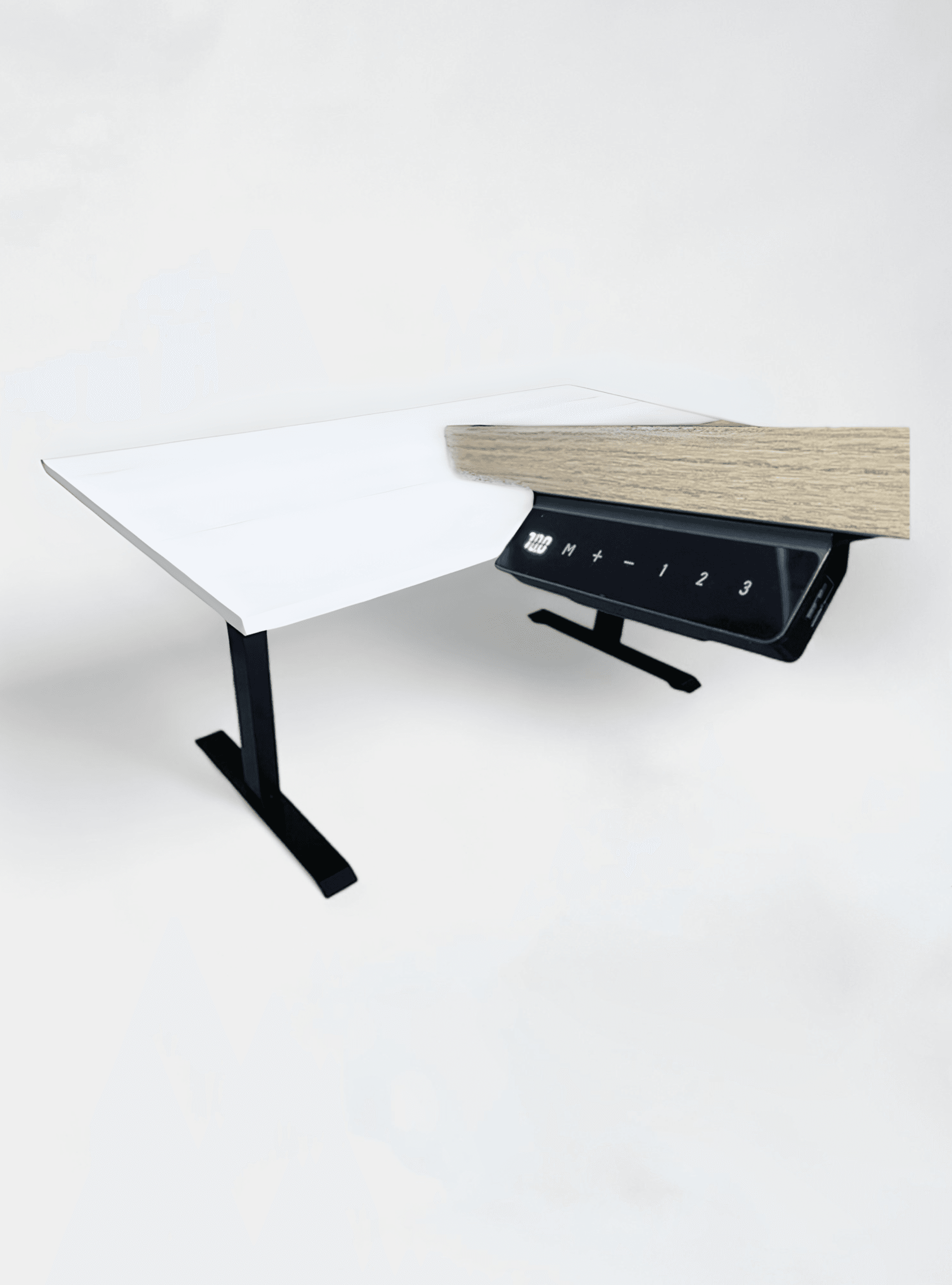 160cm White Metal Adjustable Standing Desk with Digital Control Panel-1