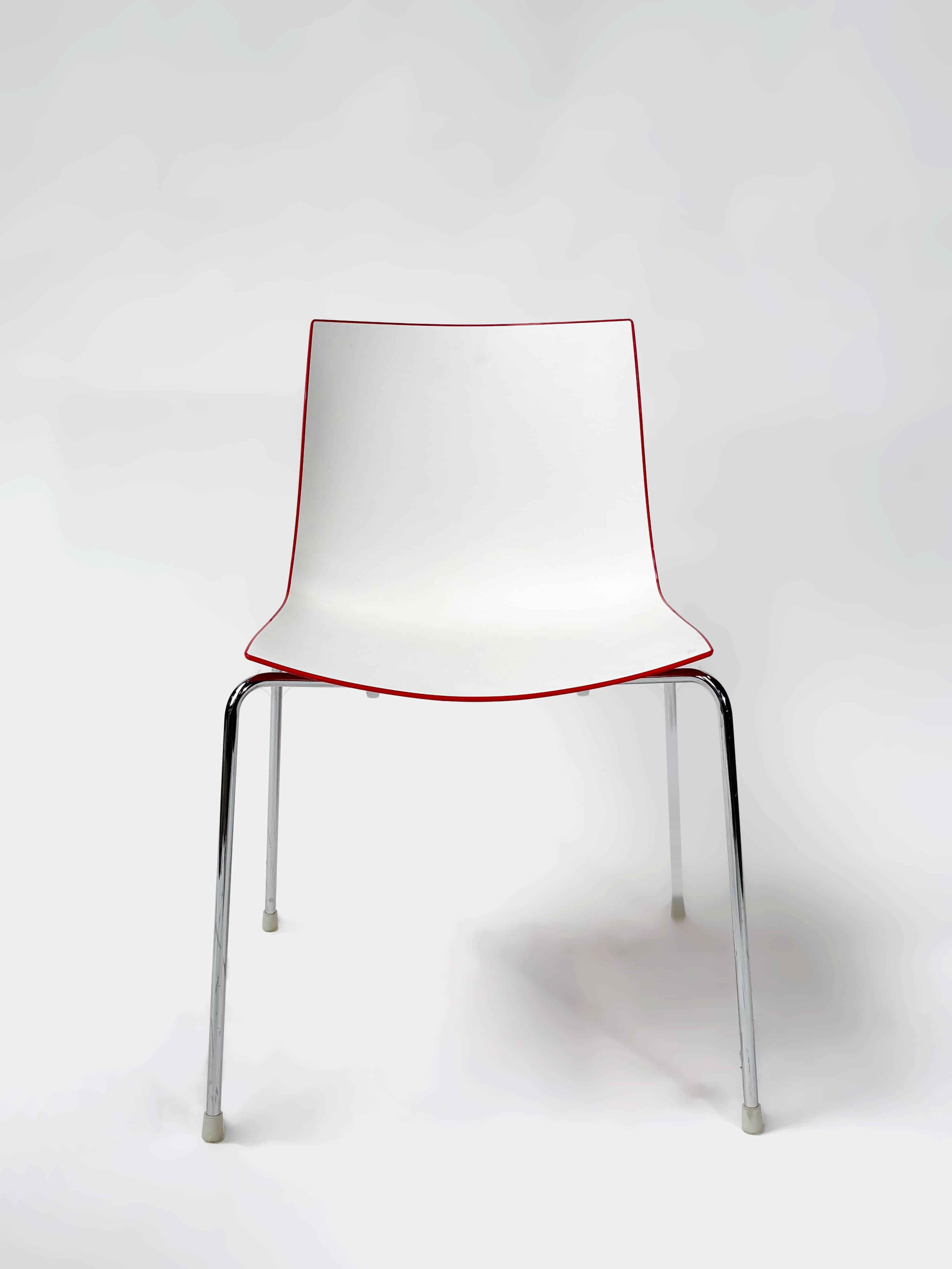 ARPER Red White plastic chair-1