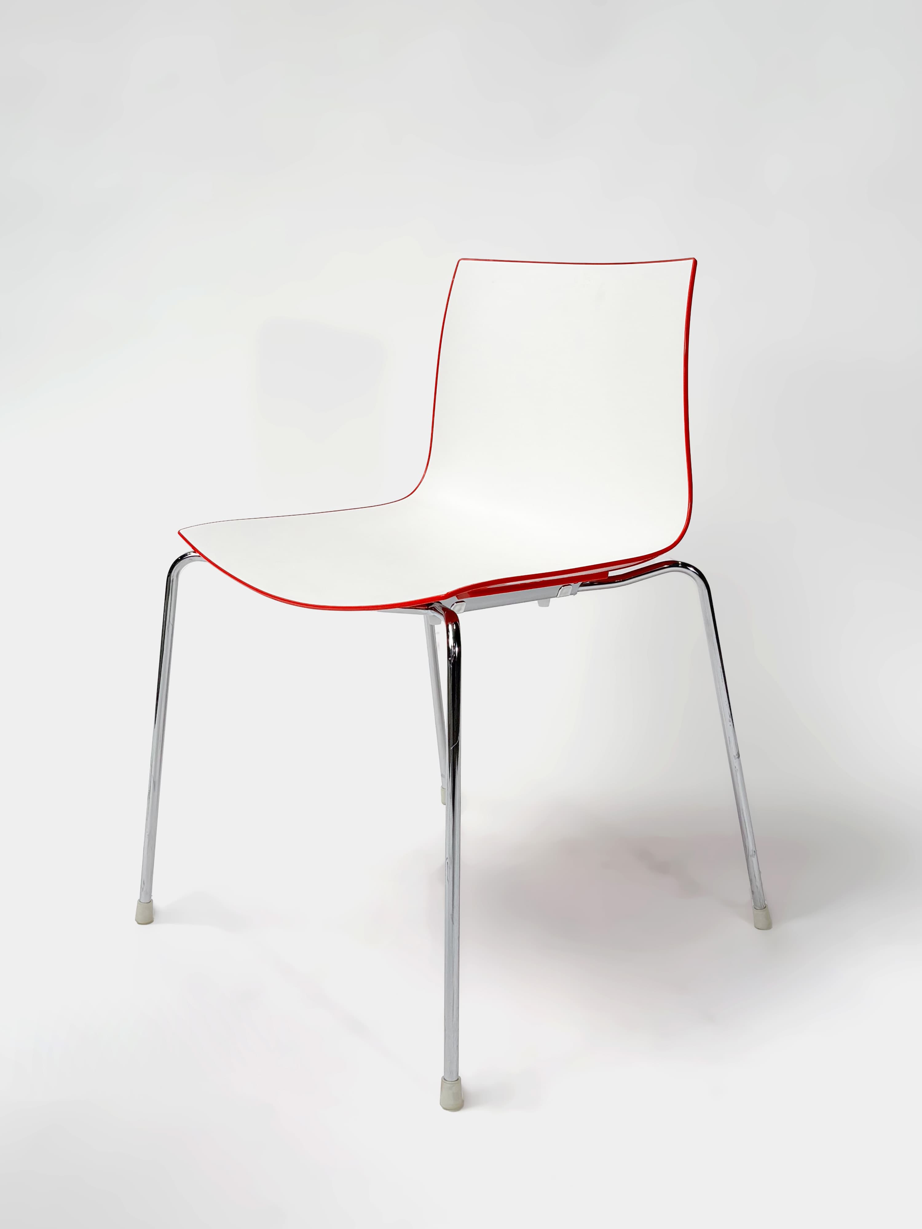 ARPER Red White plastic chair-2
