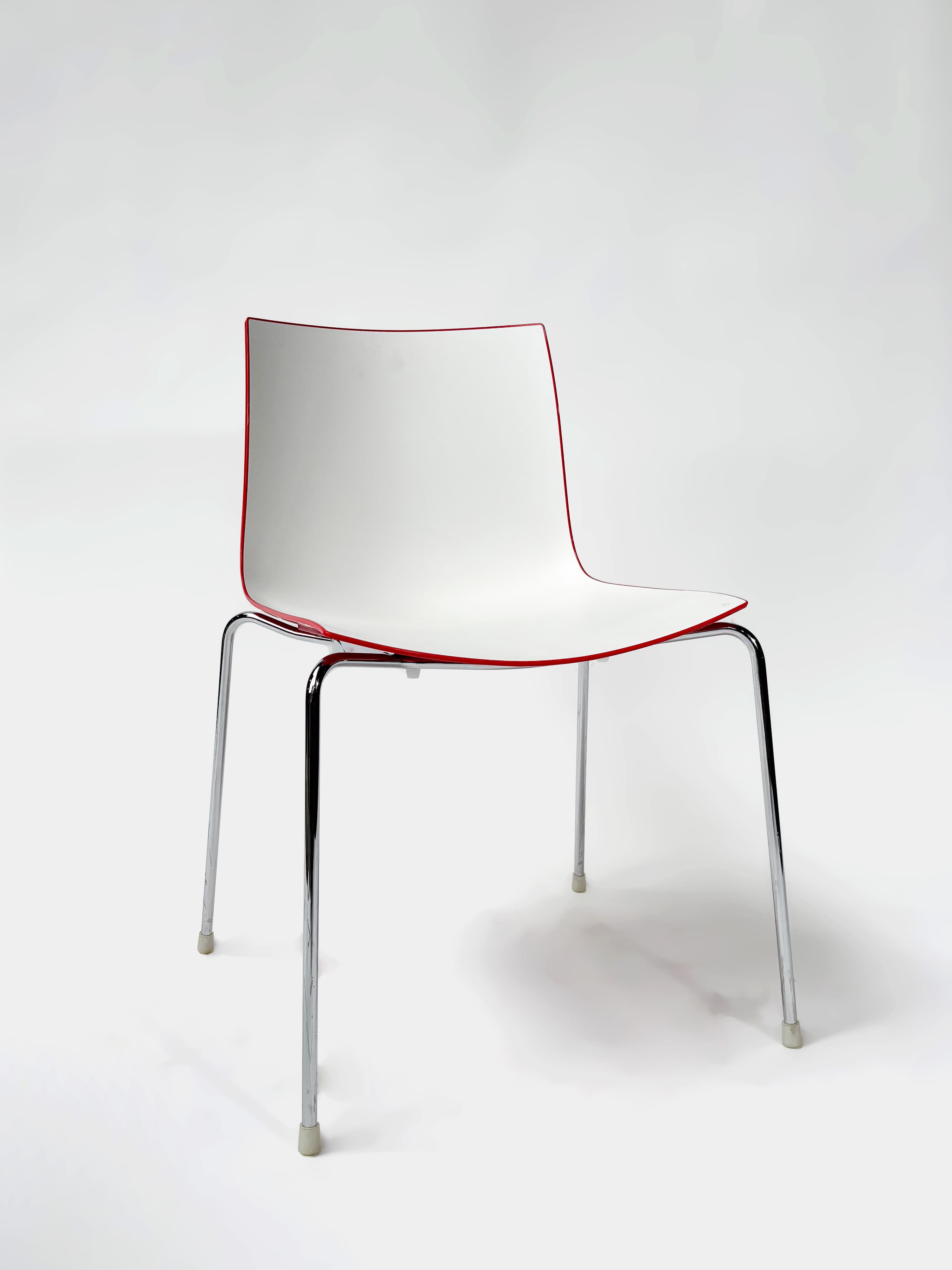 ARPER Red White plastic chair-0