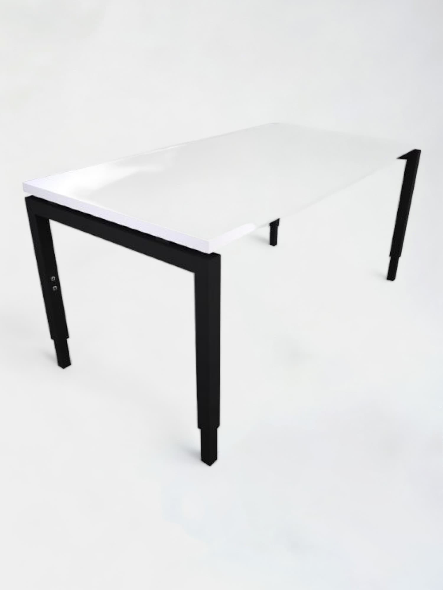 120x80cm Adjustable desk white top and black legs-0