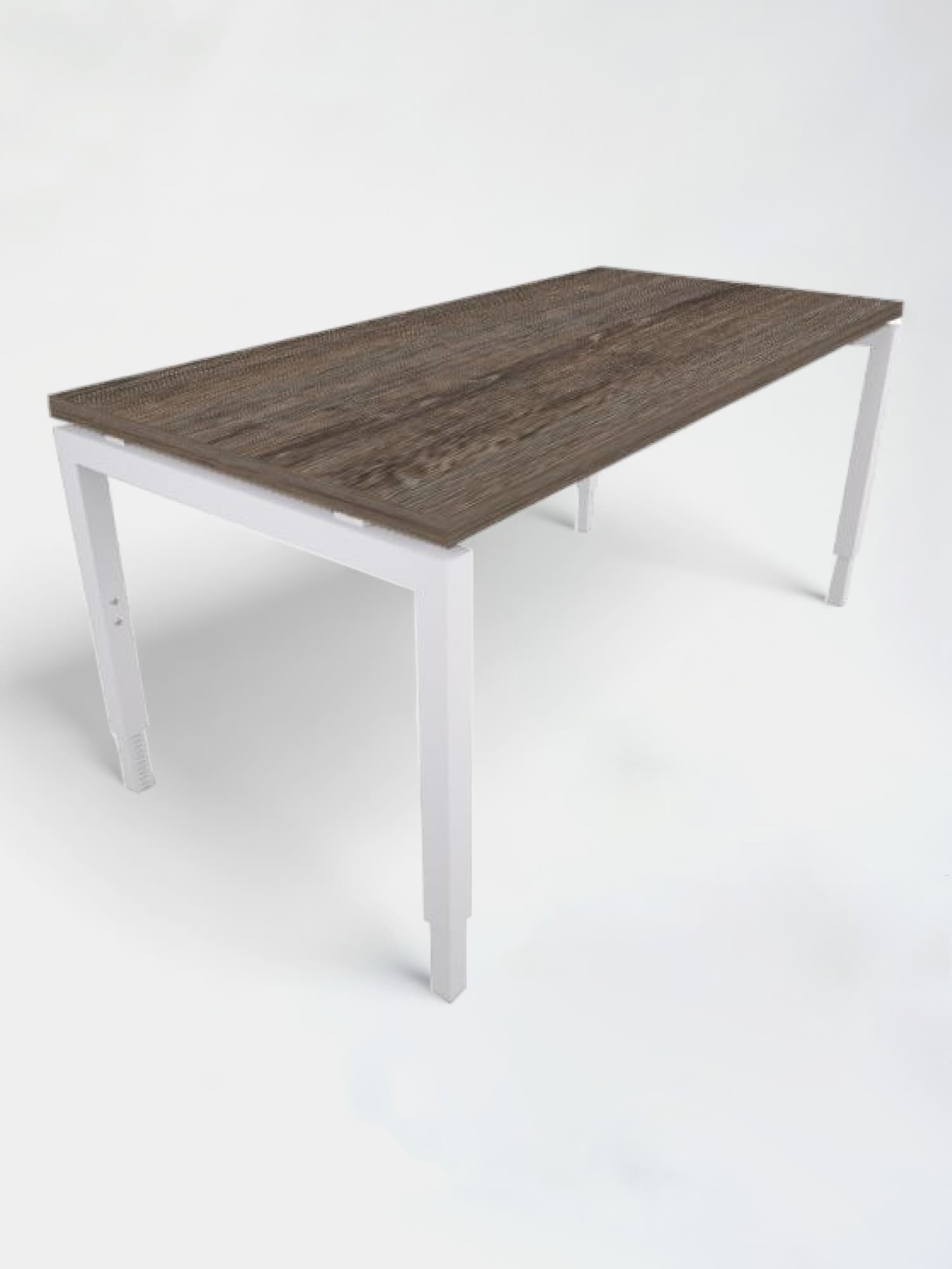 120x80cm Adjustable desk with dark oak top and white legs-0