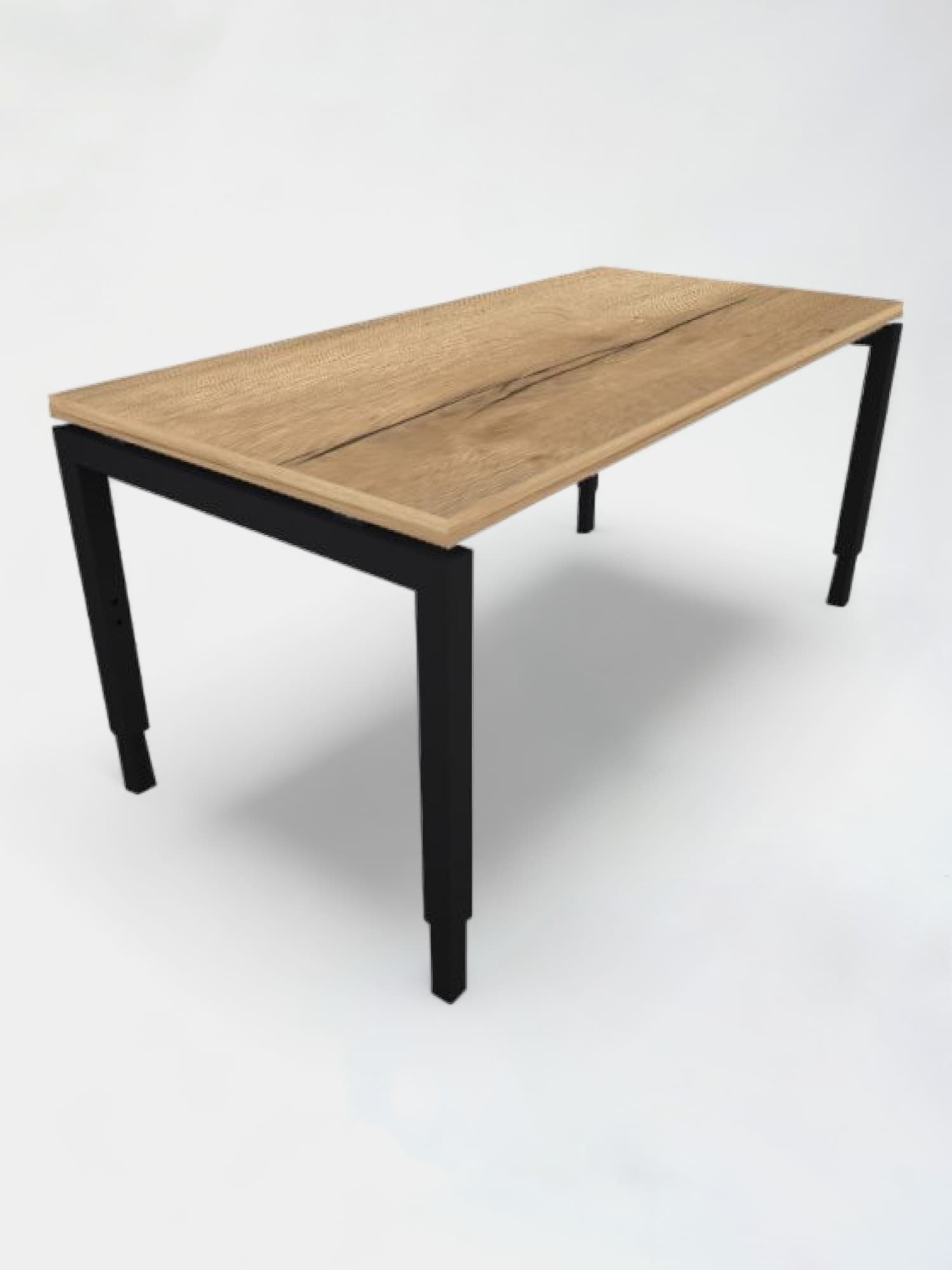 Adjustable desk 160x80cm, oak top, black legs-0