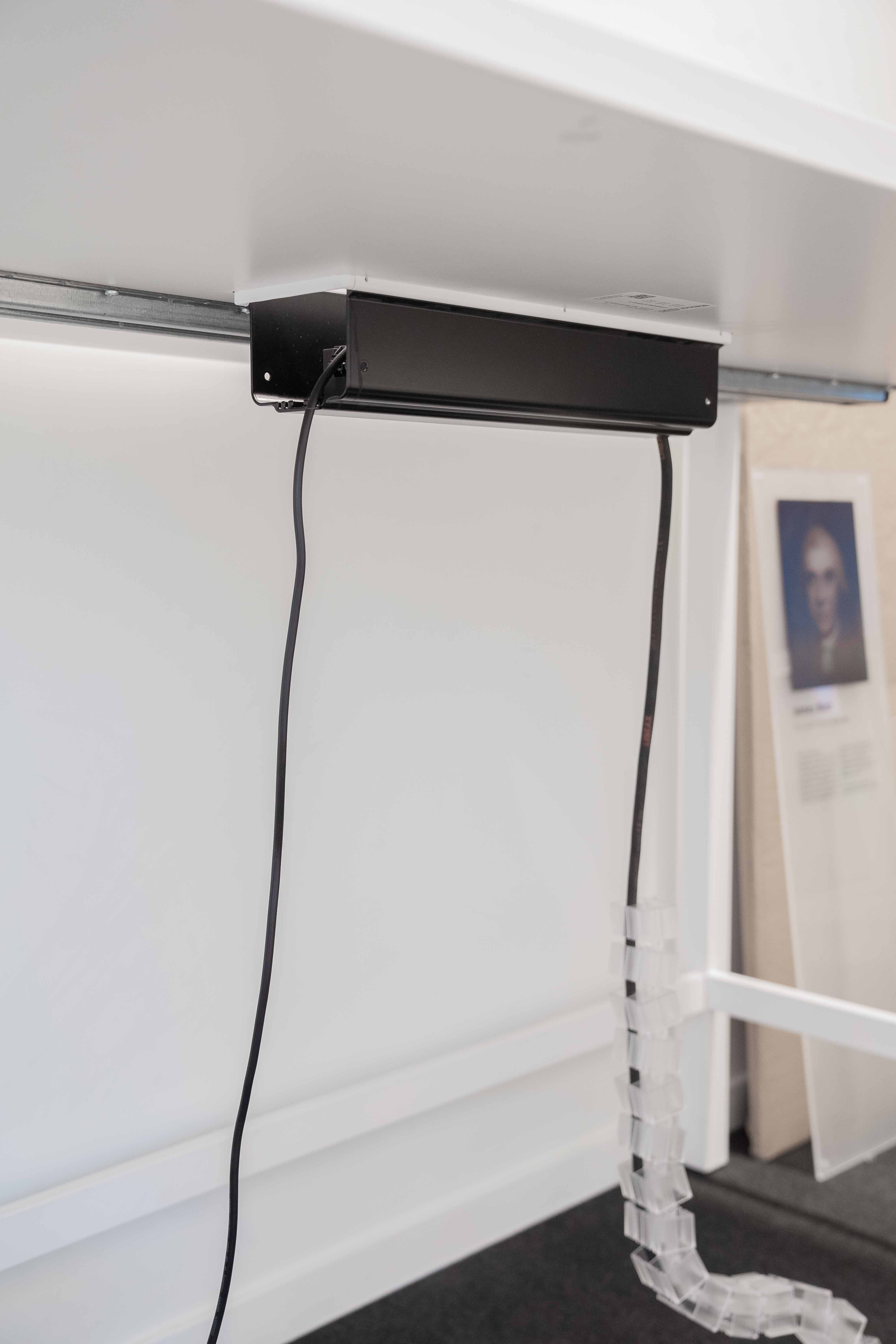 White Metal Office Desk with Builtin Cable Management-2