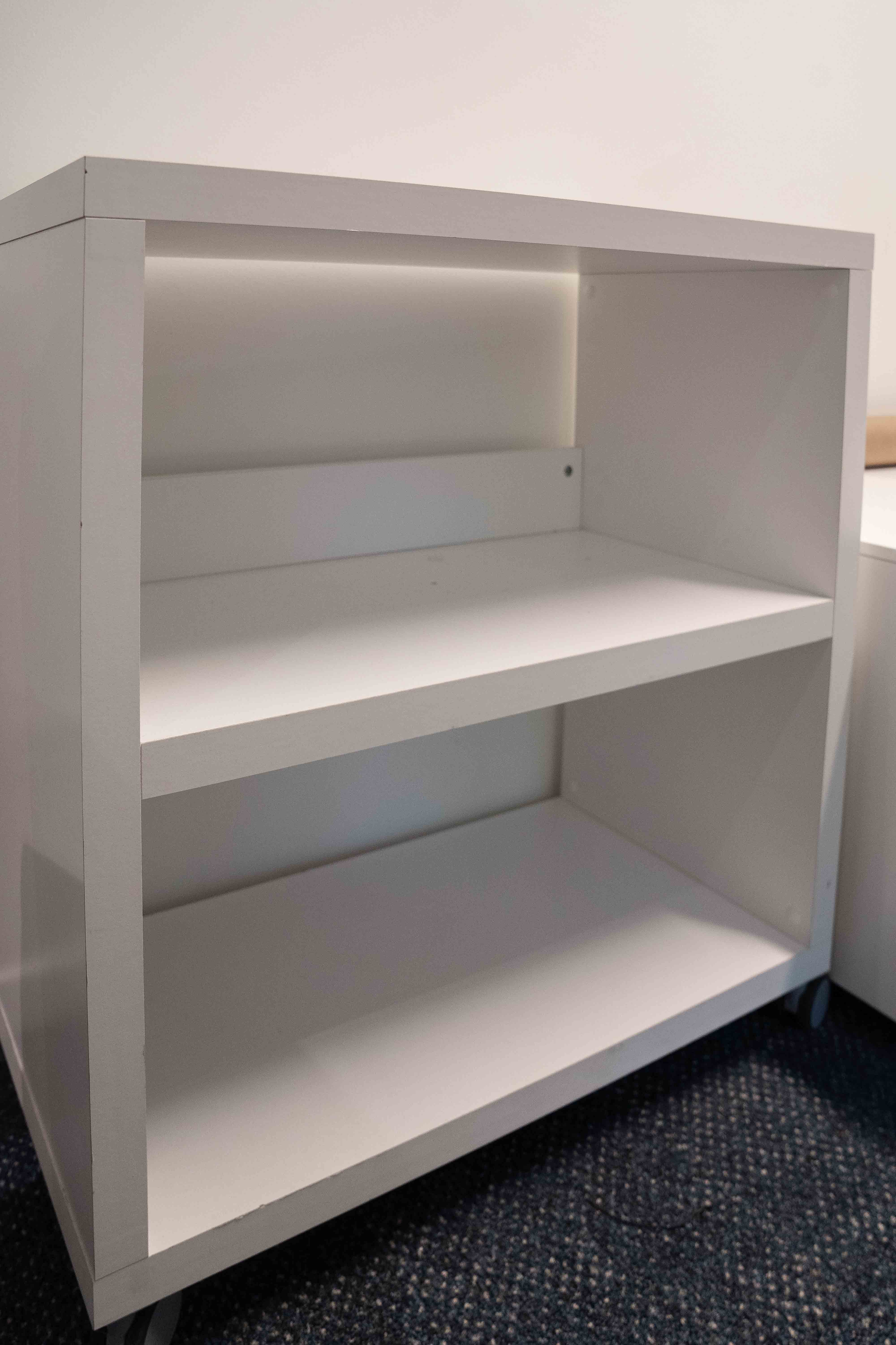 White Wooden Office Cabinet on wheels-0