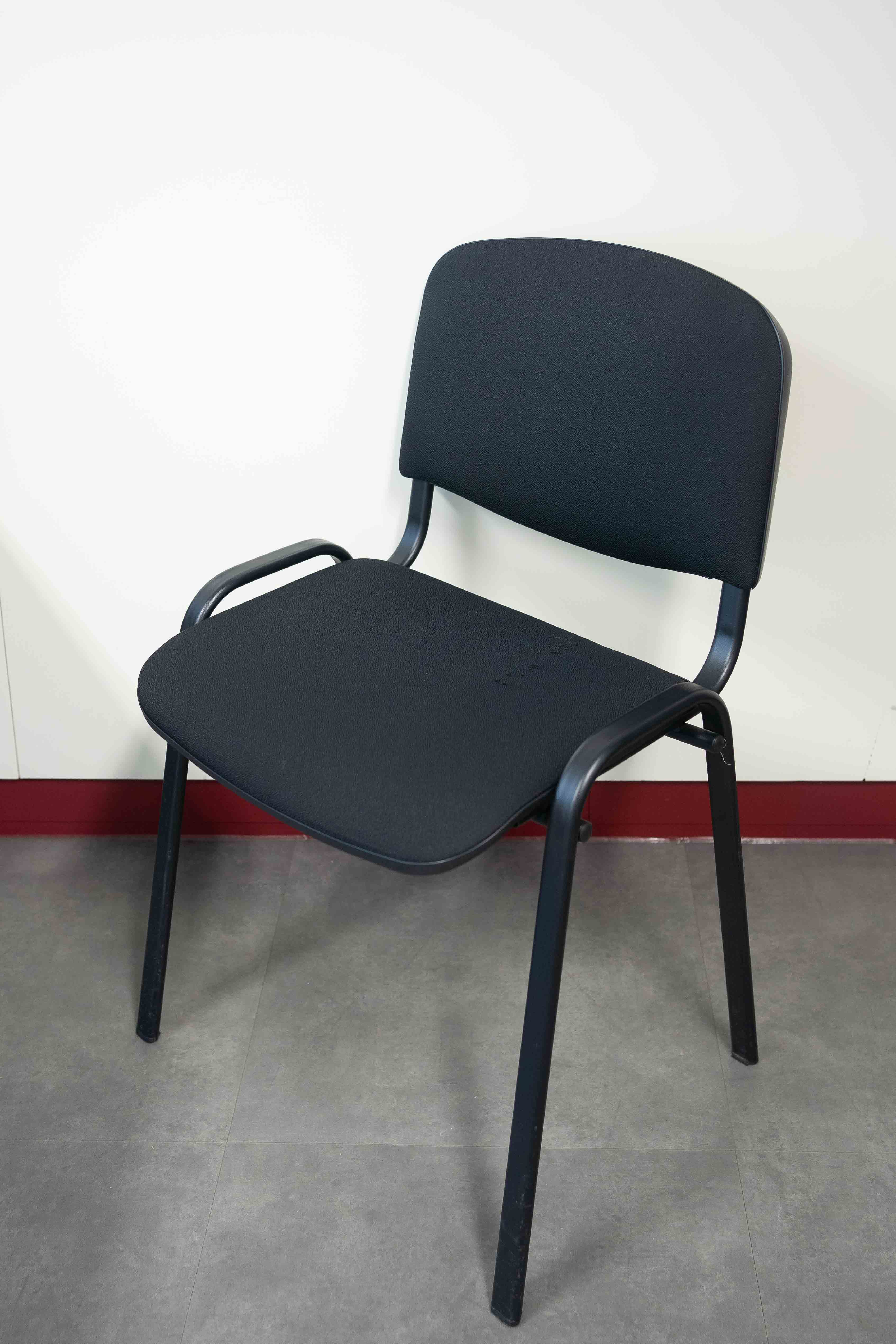 Black stackable chair with black legs-2
