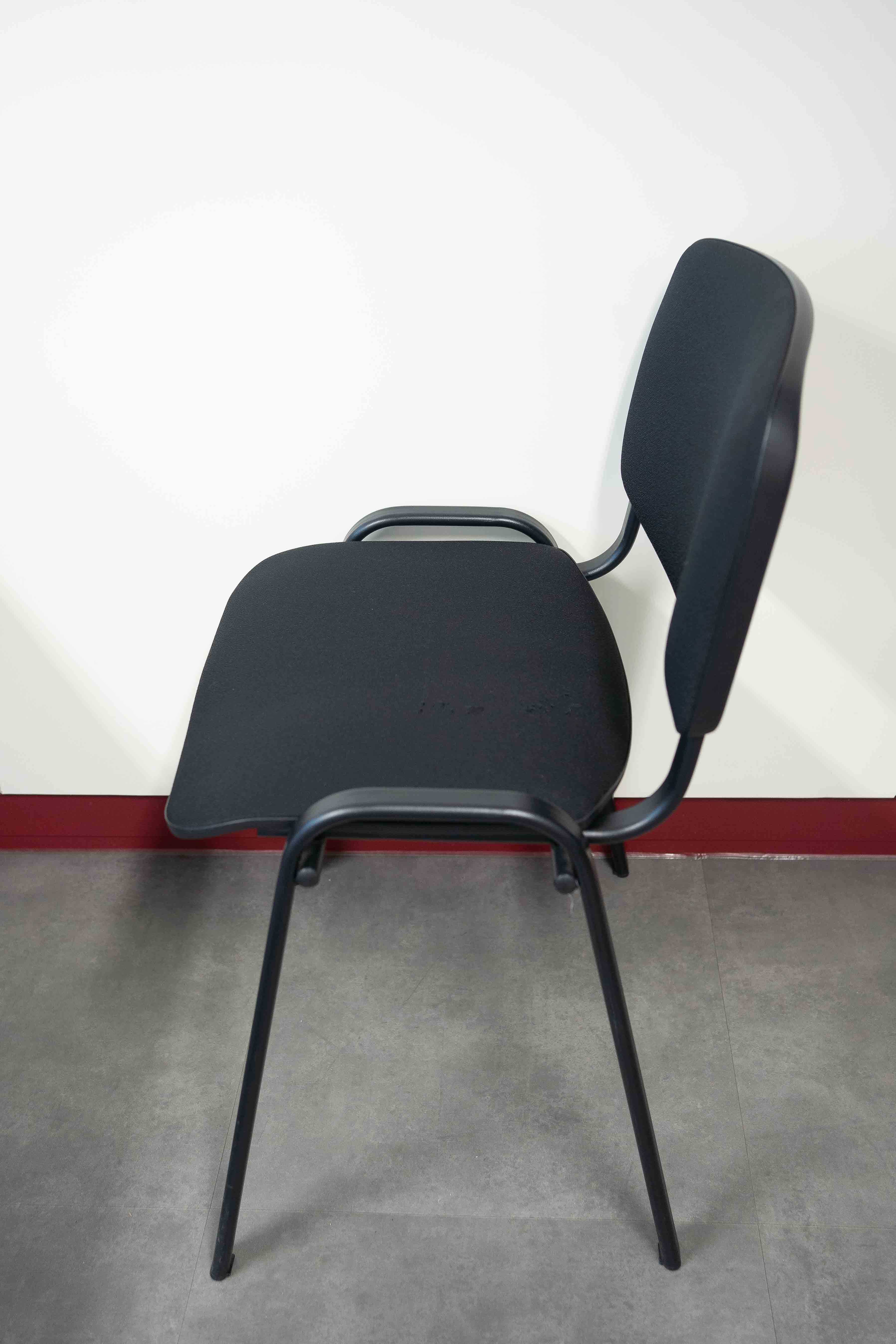 Black stackable chair with black legs-0