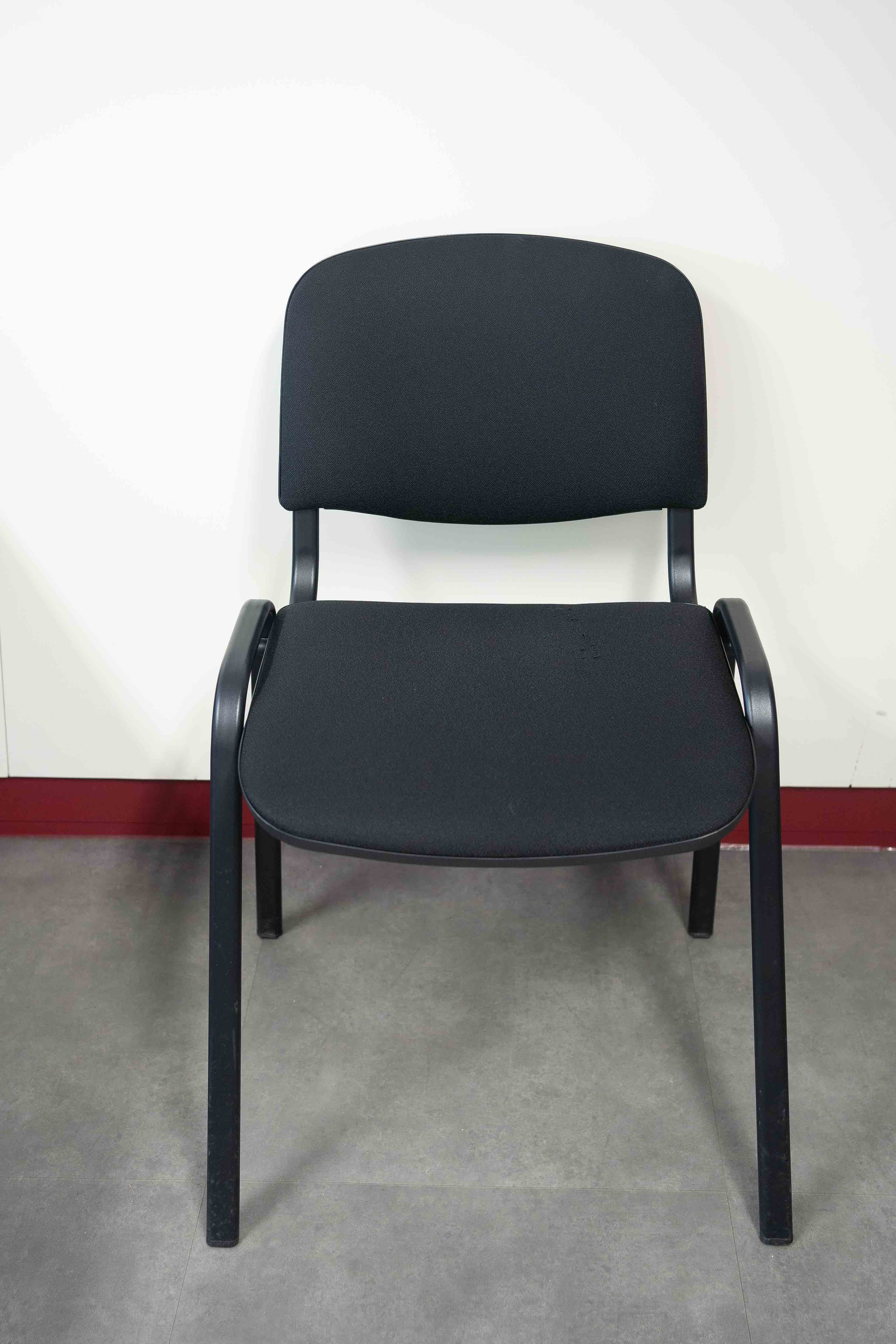 Black stackable chair with black legs-3