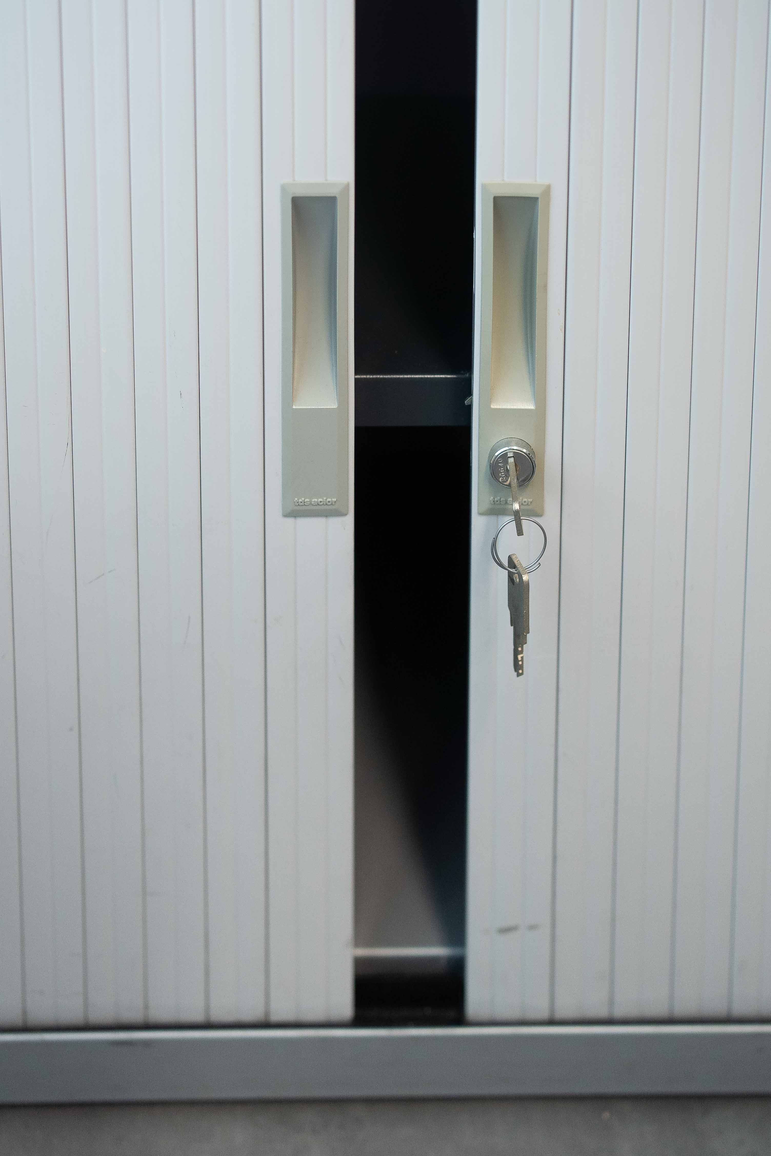 TDS acior small Grey storage with wood top-1