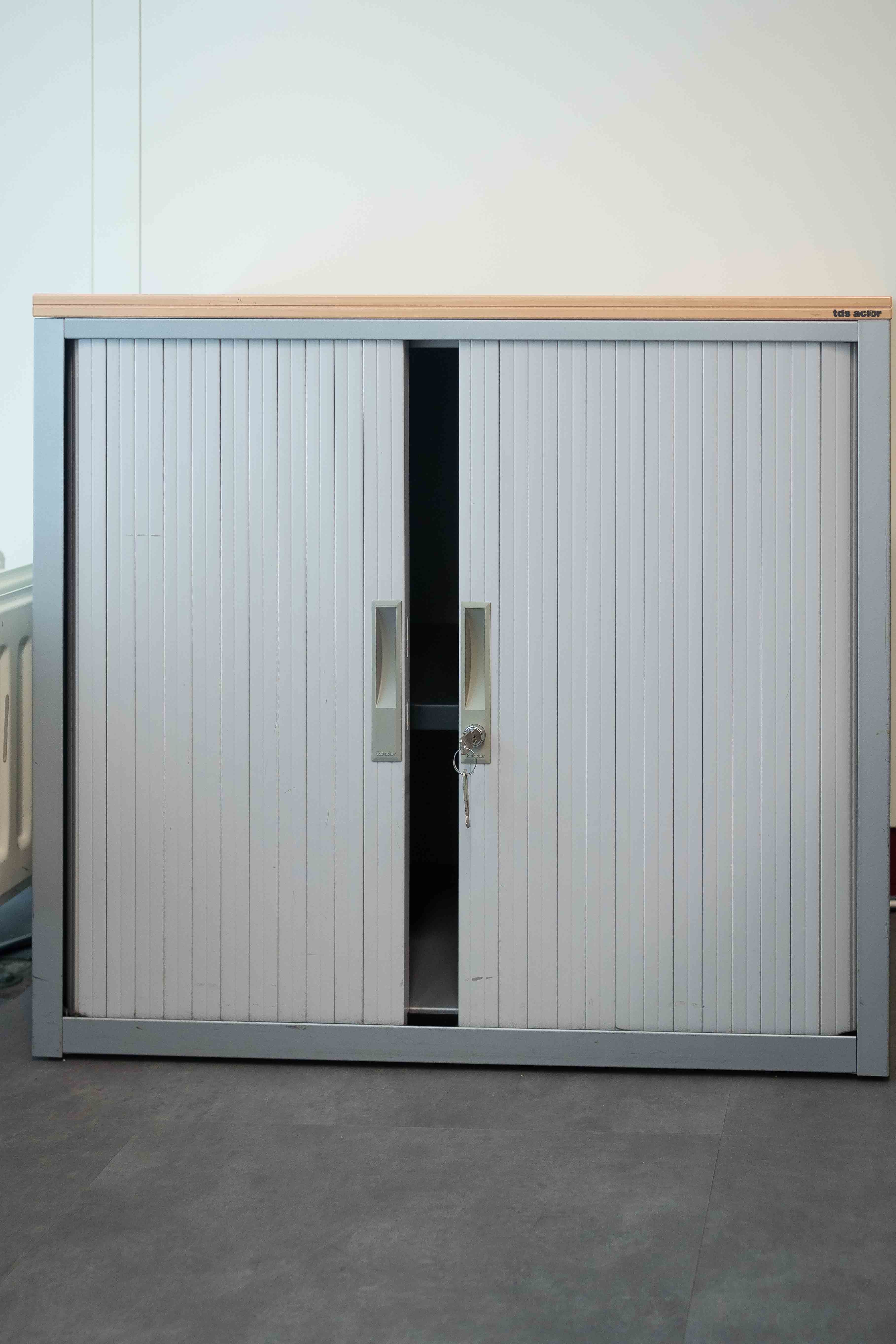 TDS acior small Grey storage with wood top-0