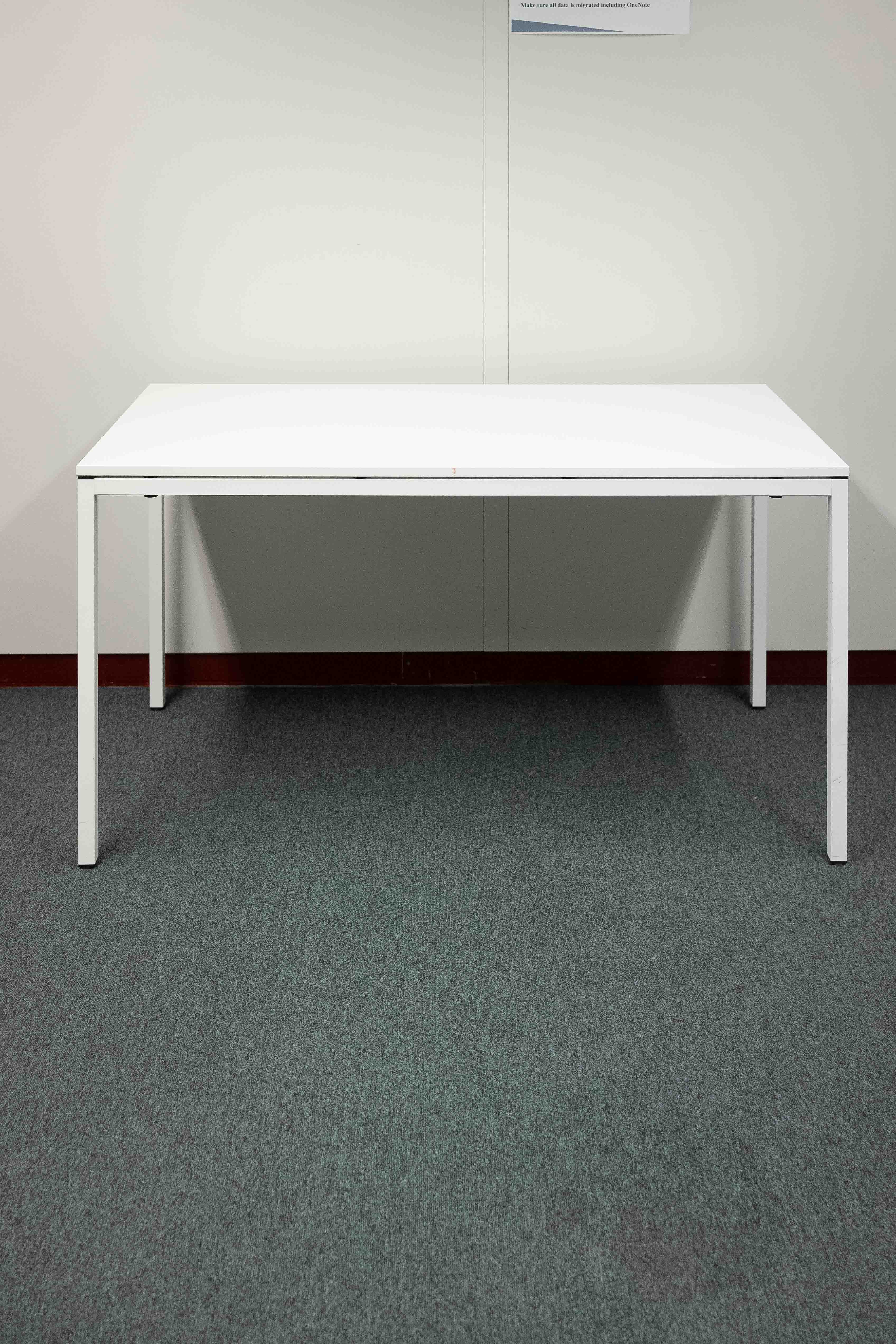 White desk with metal white legs 140cm-0