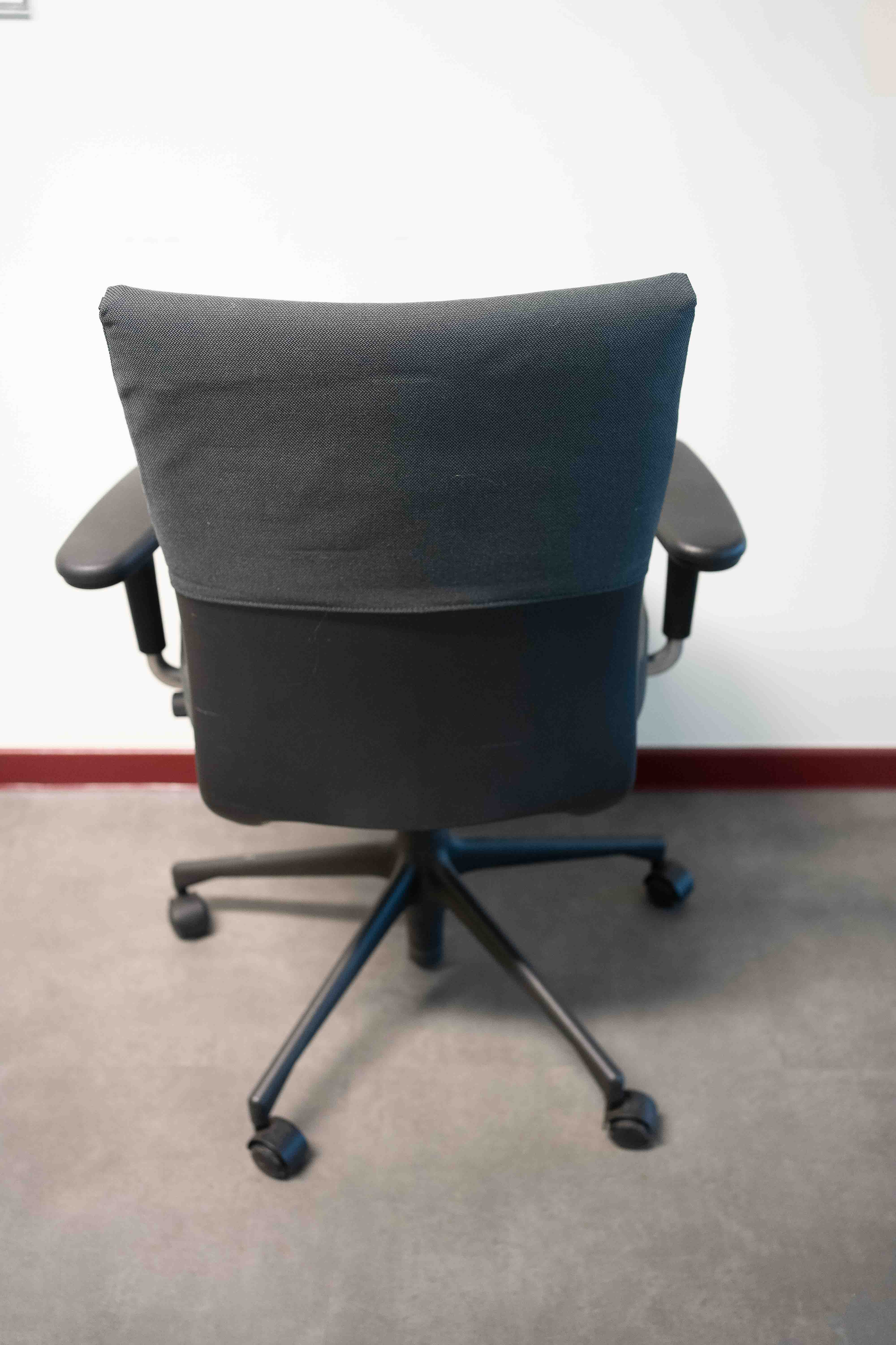 Wilkhan dark Grey office chair on black wheels-2