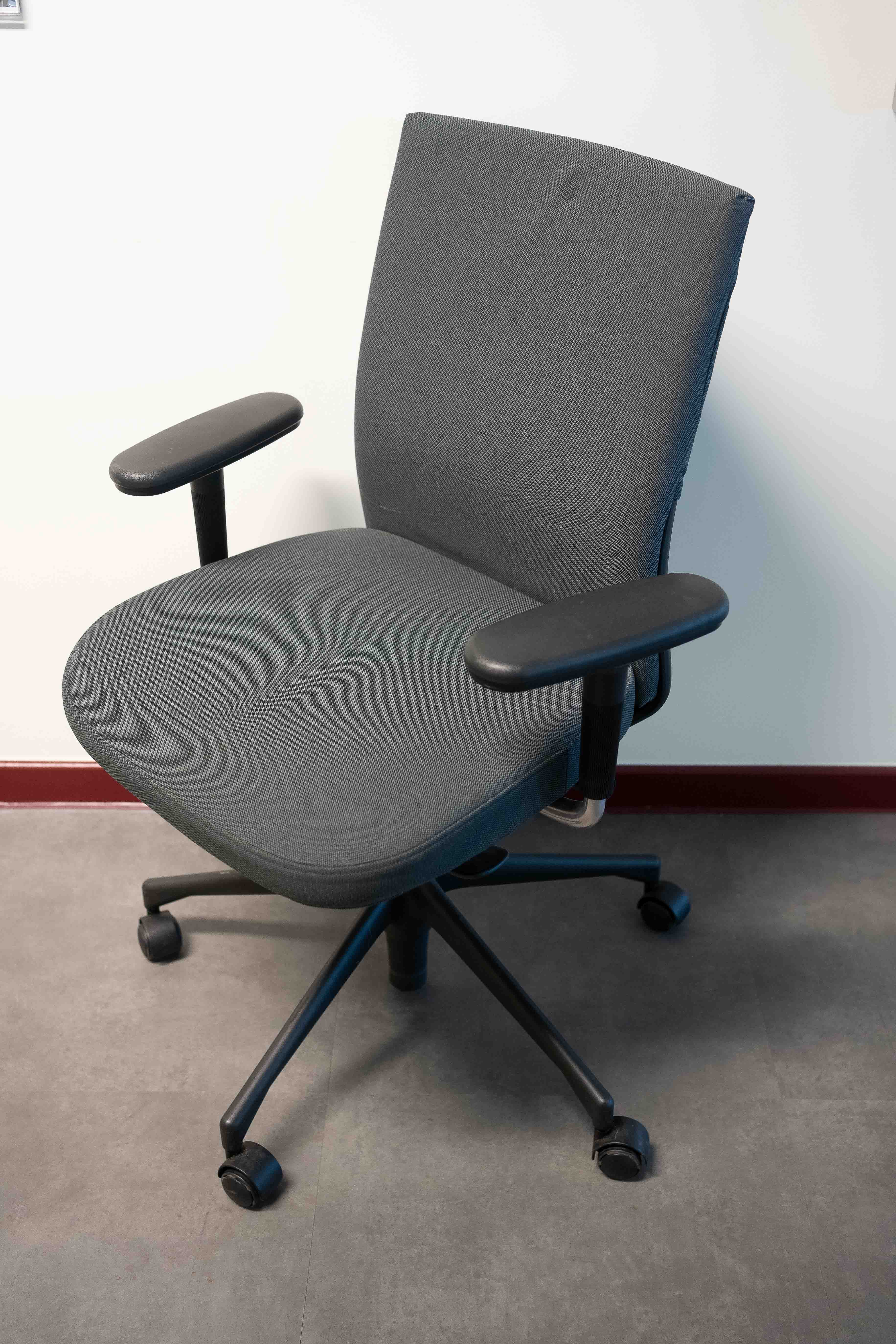 Wilkhan dark Grey office chair on black wheels-0