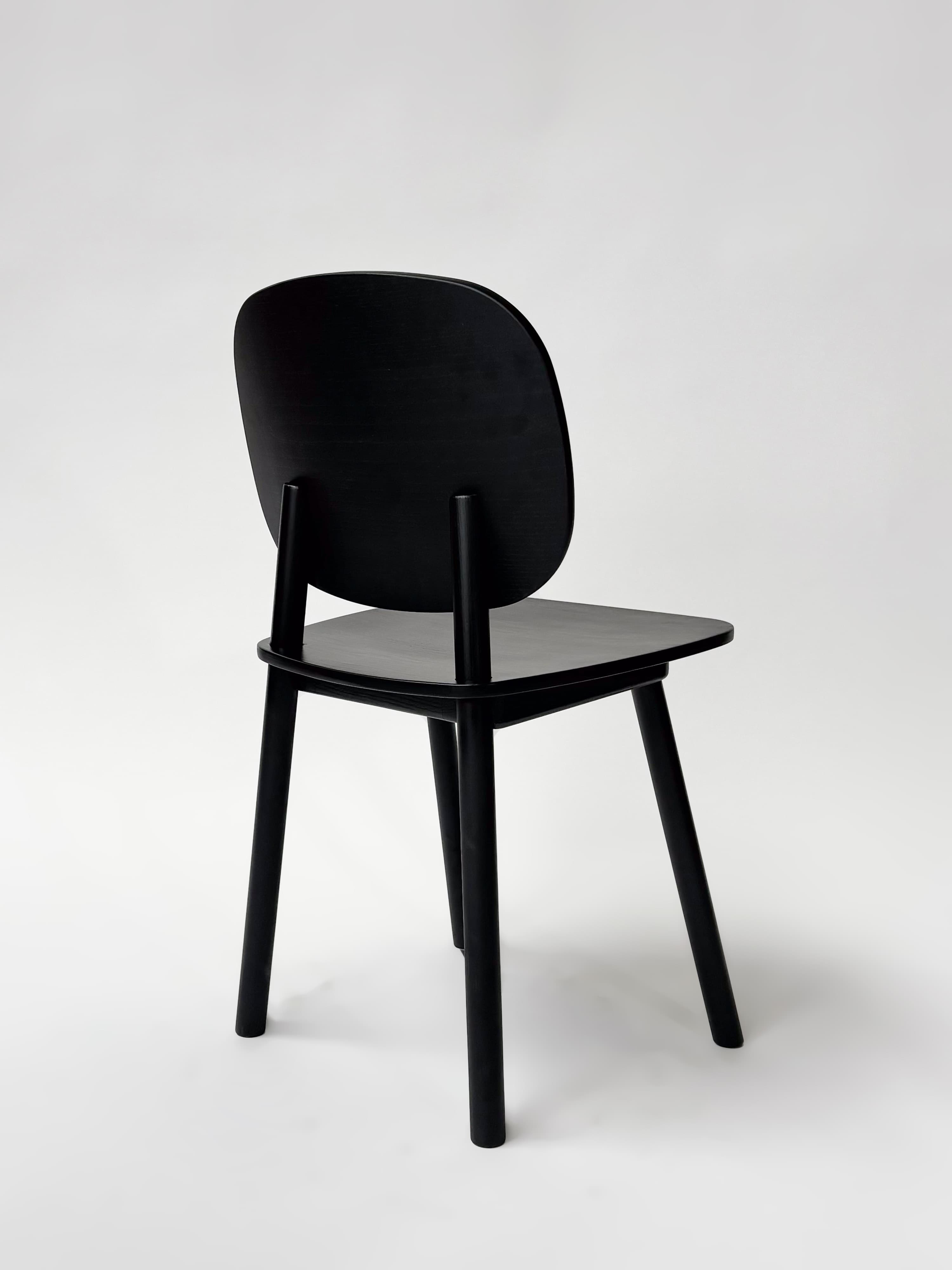 CRUSO Black Wooden Dining Chair-3