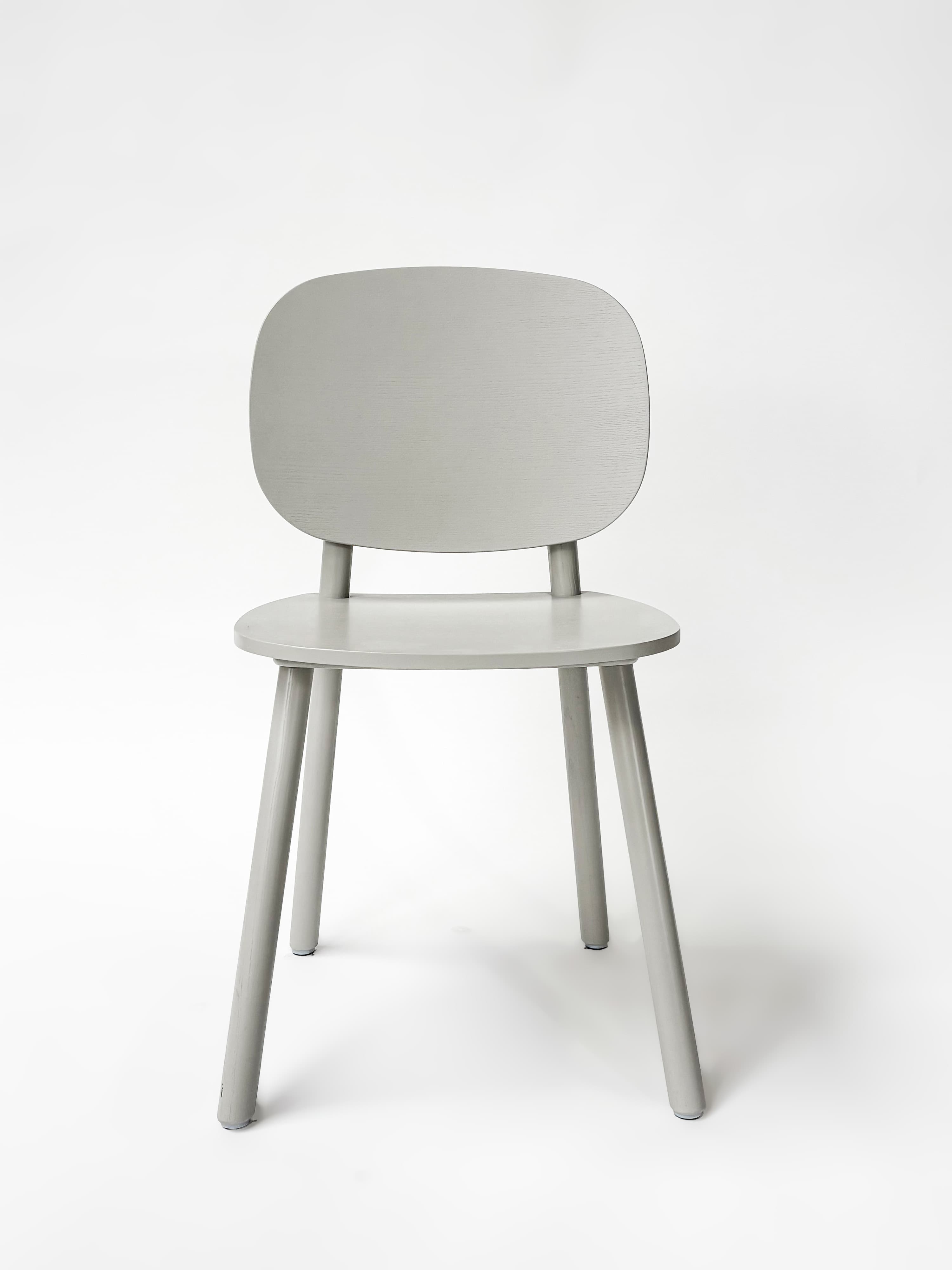 CRUSO Grey Wooden Dining Chair-1