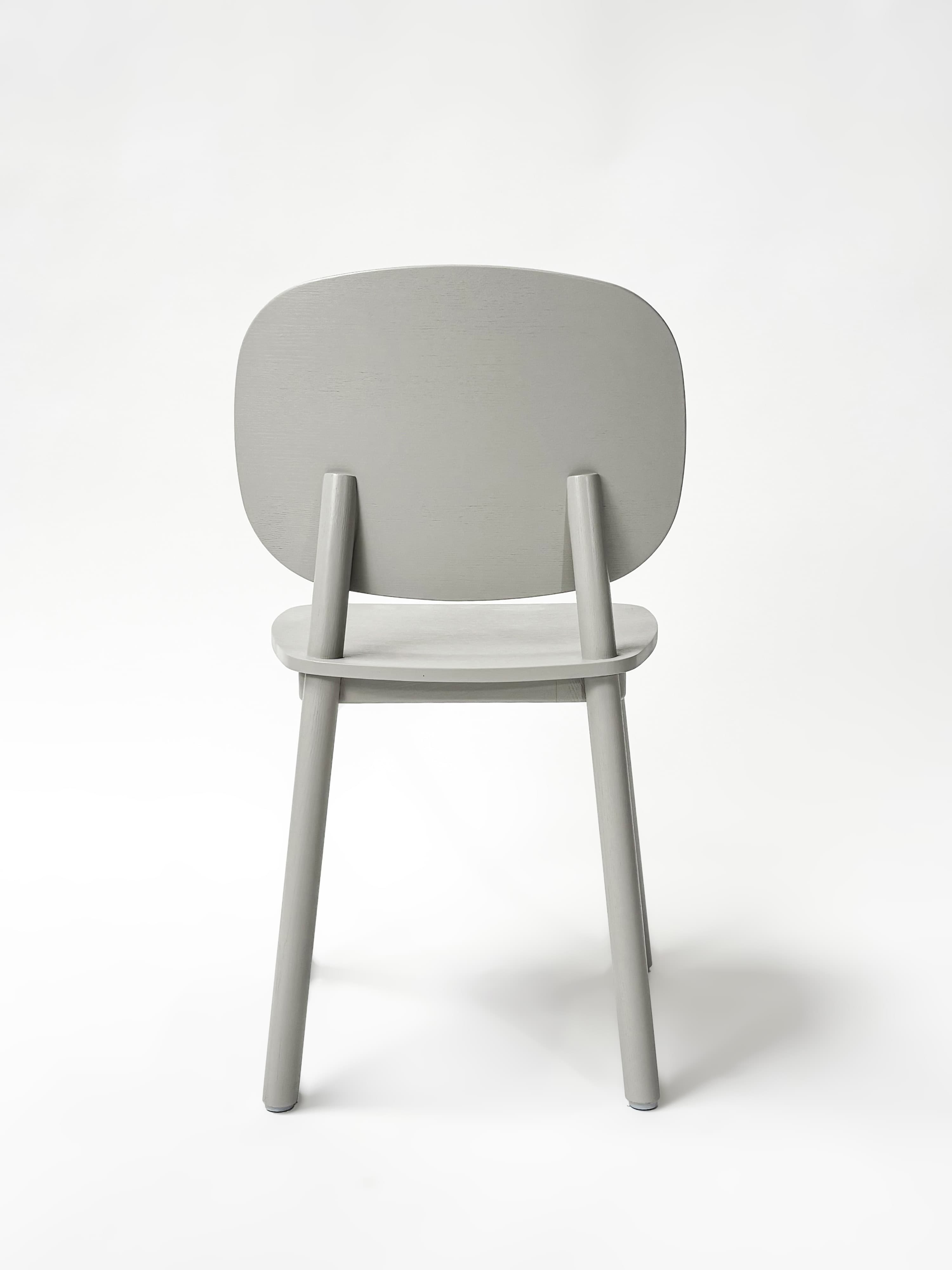CRUSO Grey Wooden Dining Chair-3