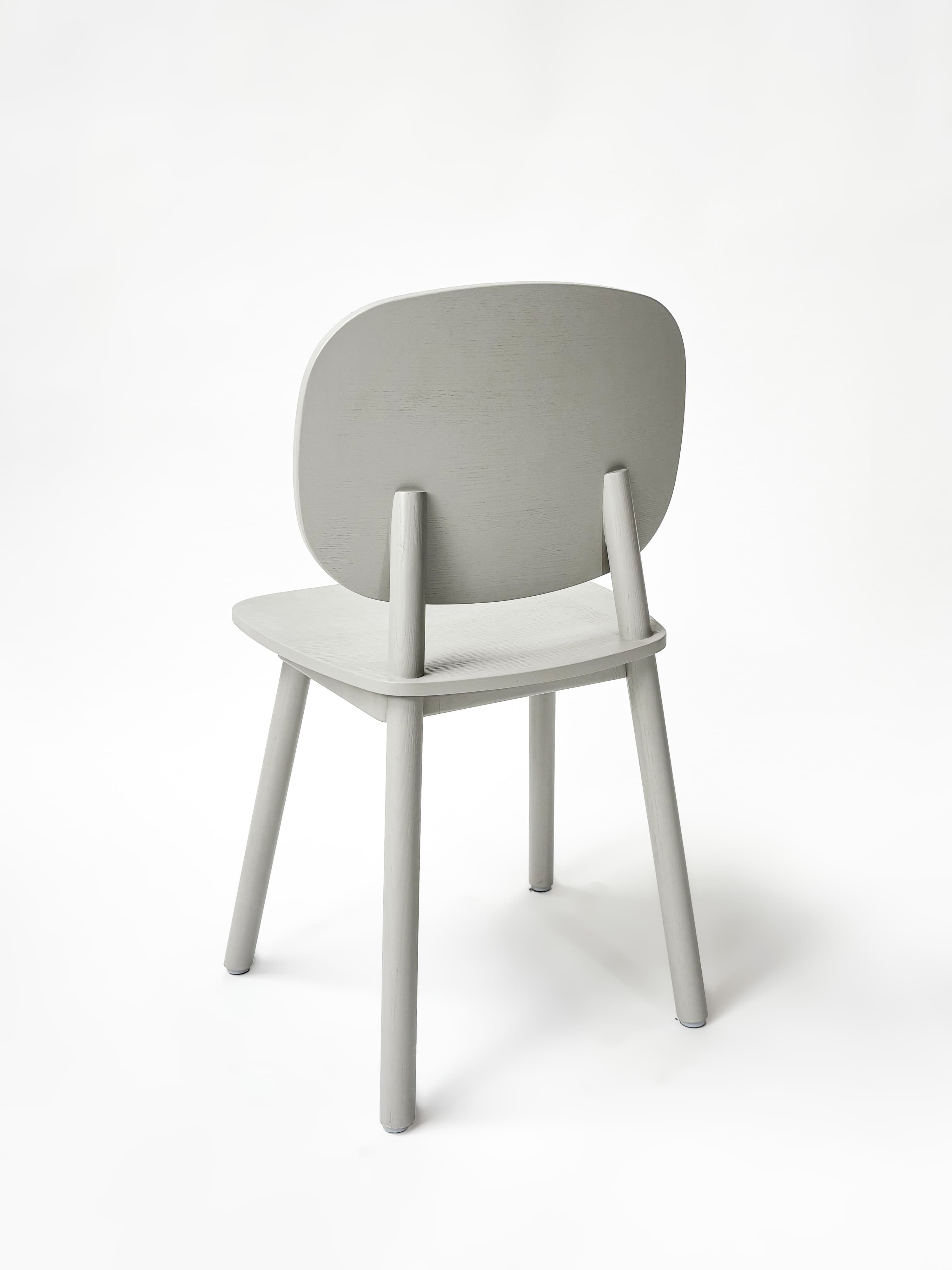 CRUSO Grey Wooden Dining Chair-4