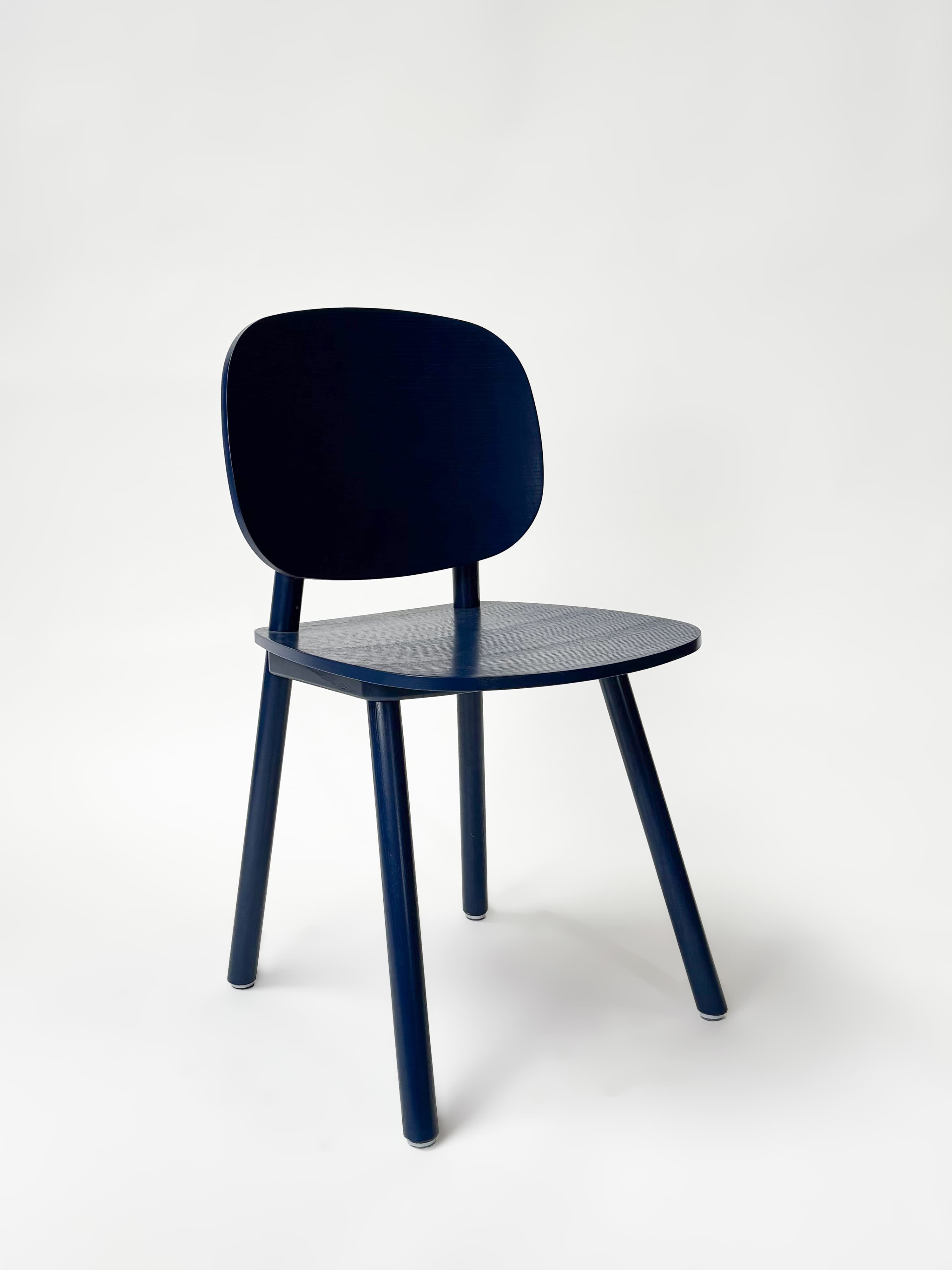 CRUSO Nordic Blue Wooden Chair-0