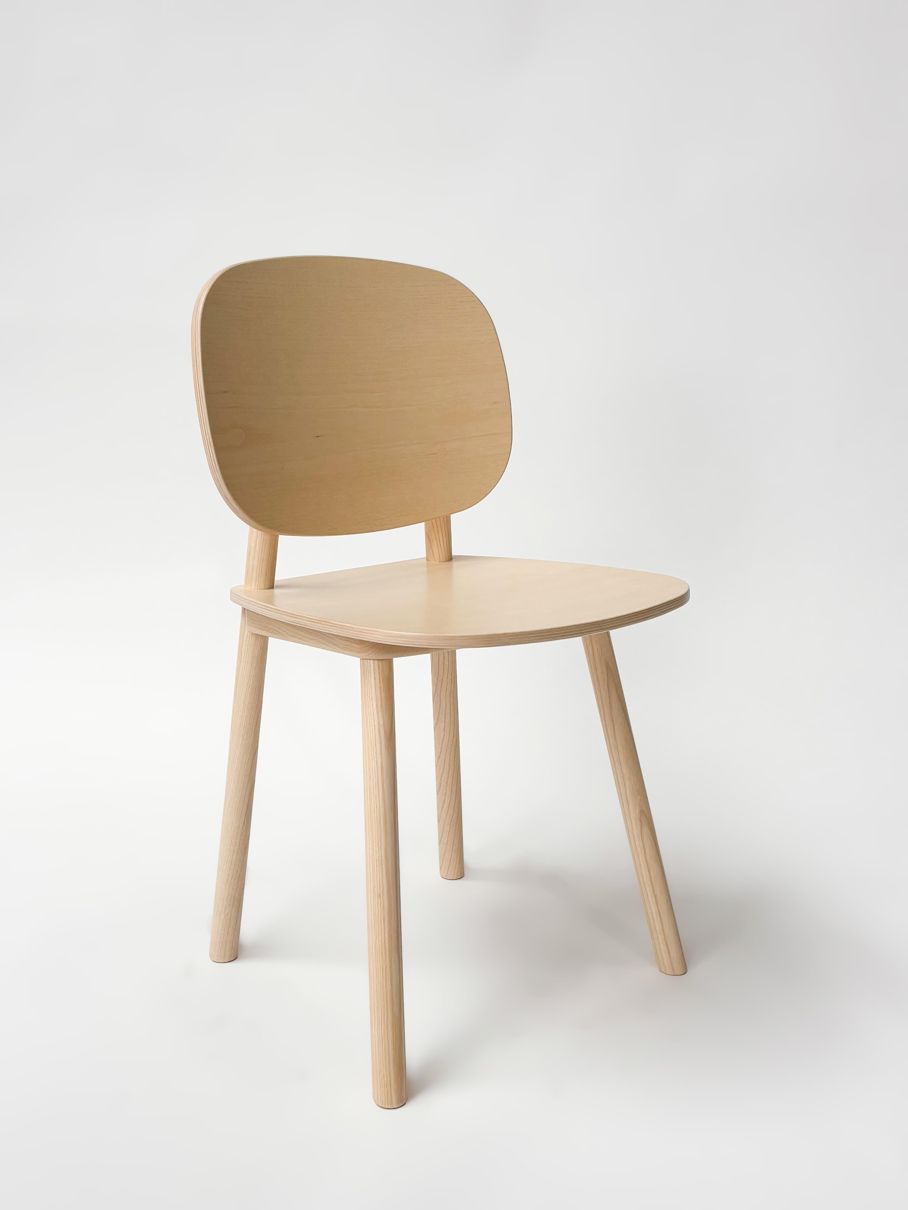 CRUSO Natural Ashwood Oak Wood Dining Chair-0