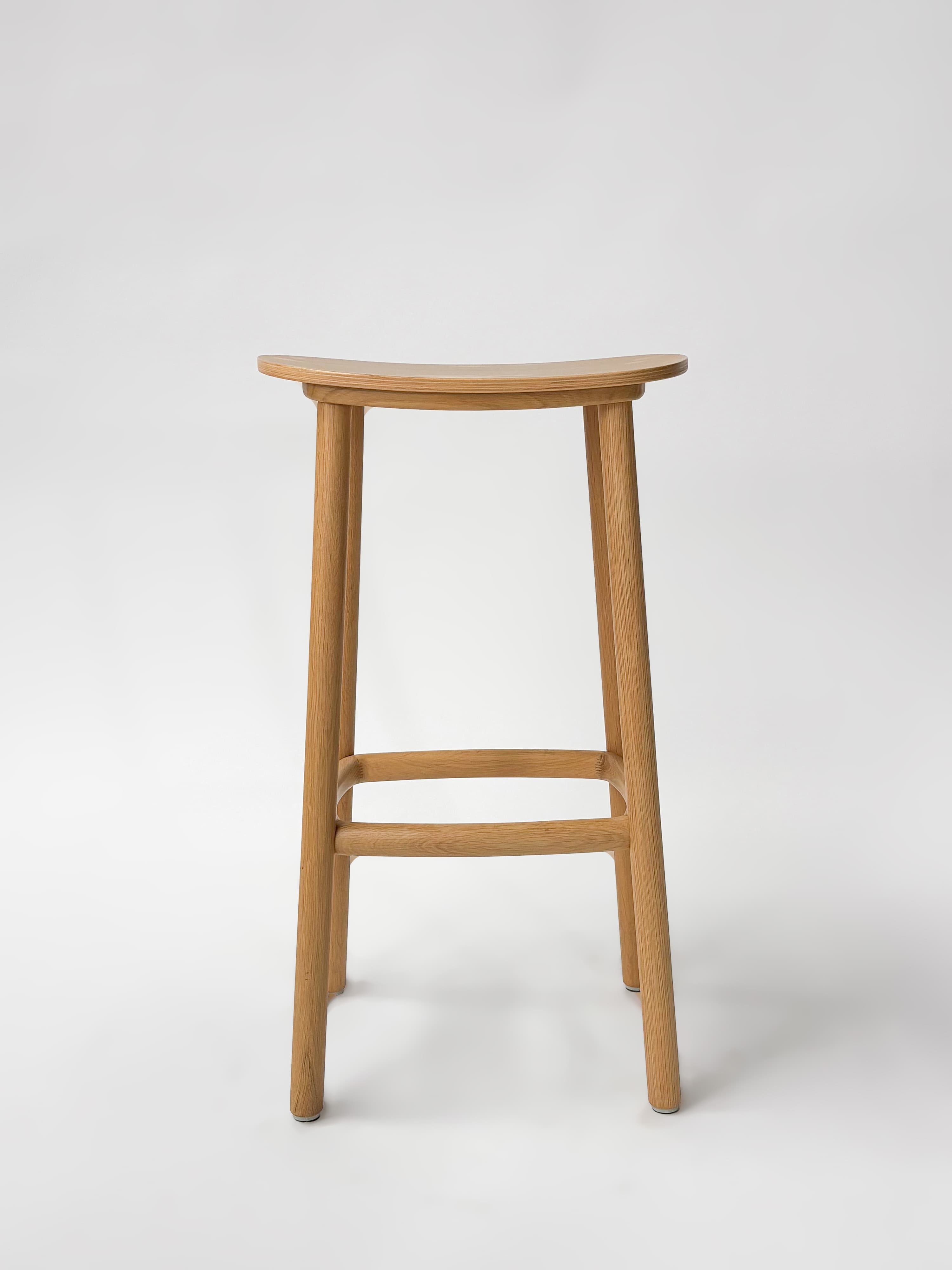 CRUSO Natural Oak Wood Stool - 75cm-1