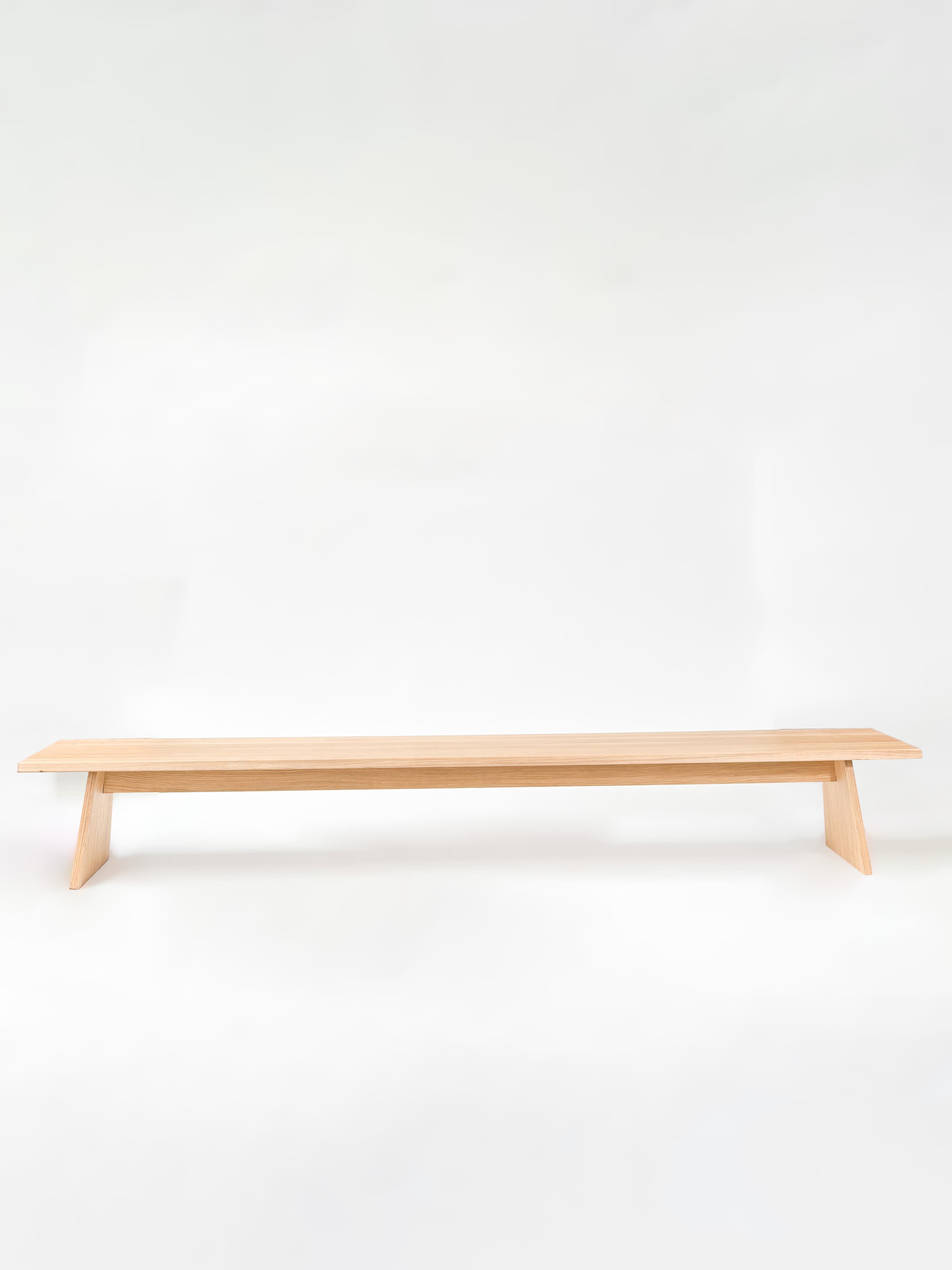 CRUSO Natural Oak Minimalist Bench - 300cm-1
