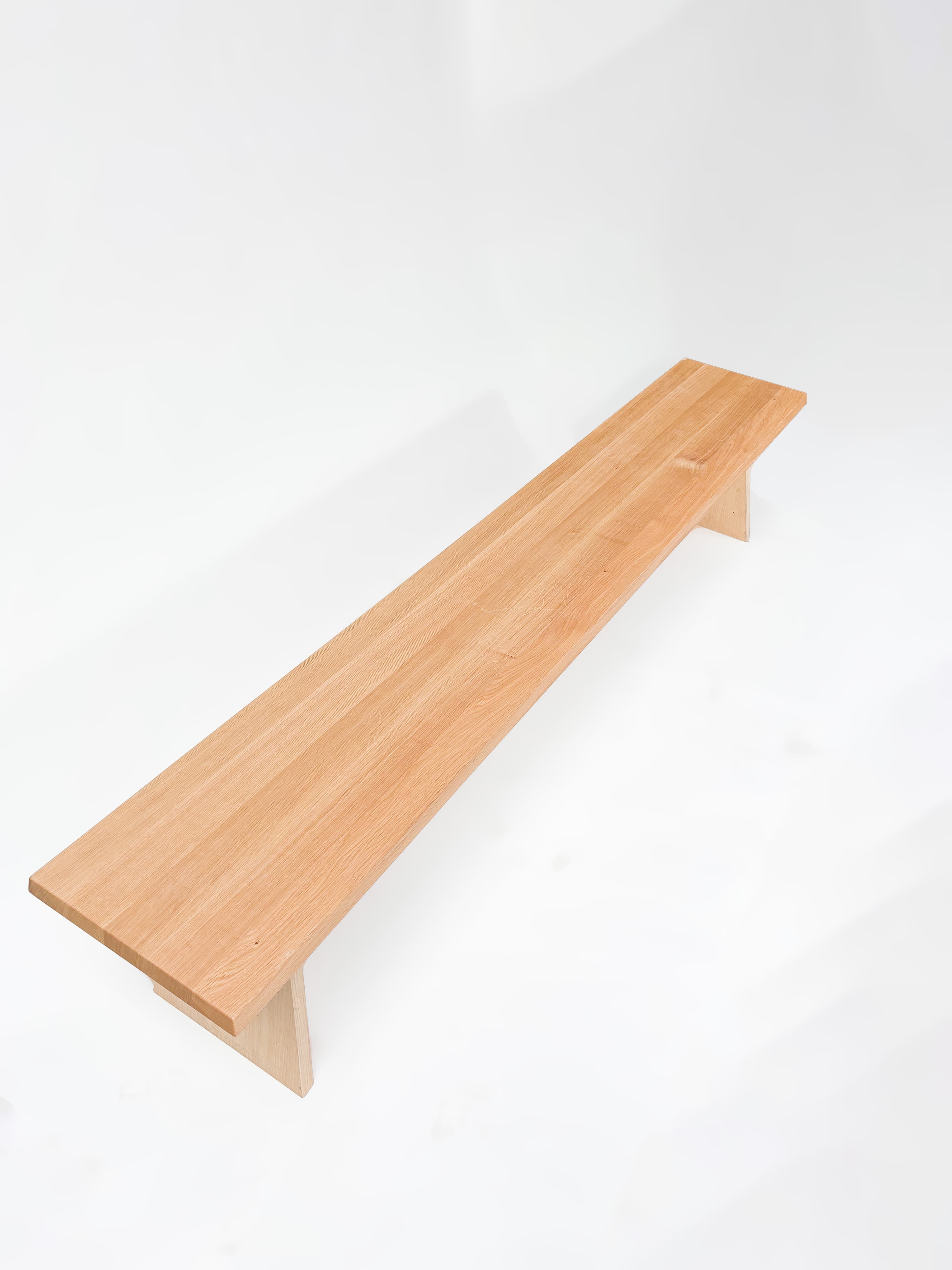 CRUSO Natural Oak Solid Wood Bench - 240cm-3