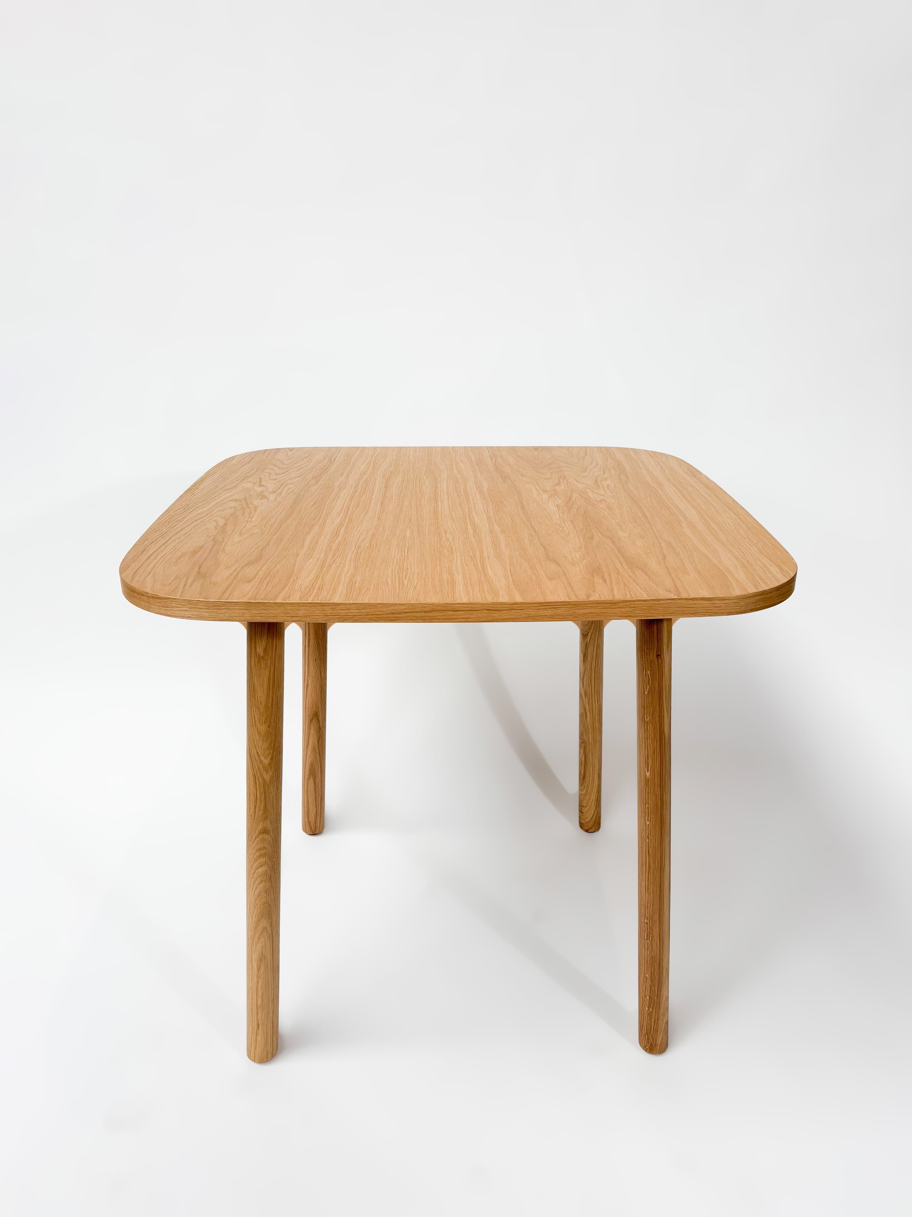 CRUSO Natural Oak Wood Square Table - 80cm-1