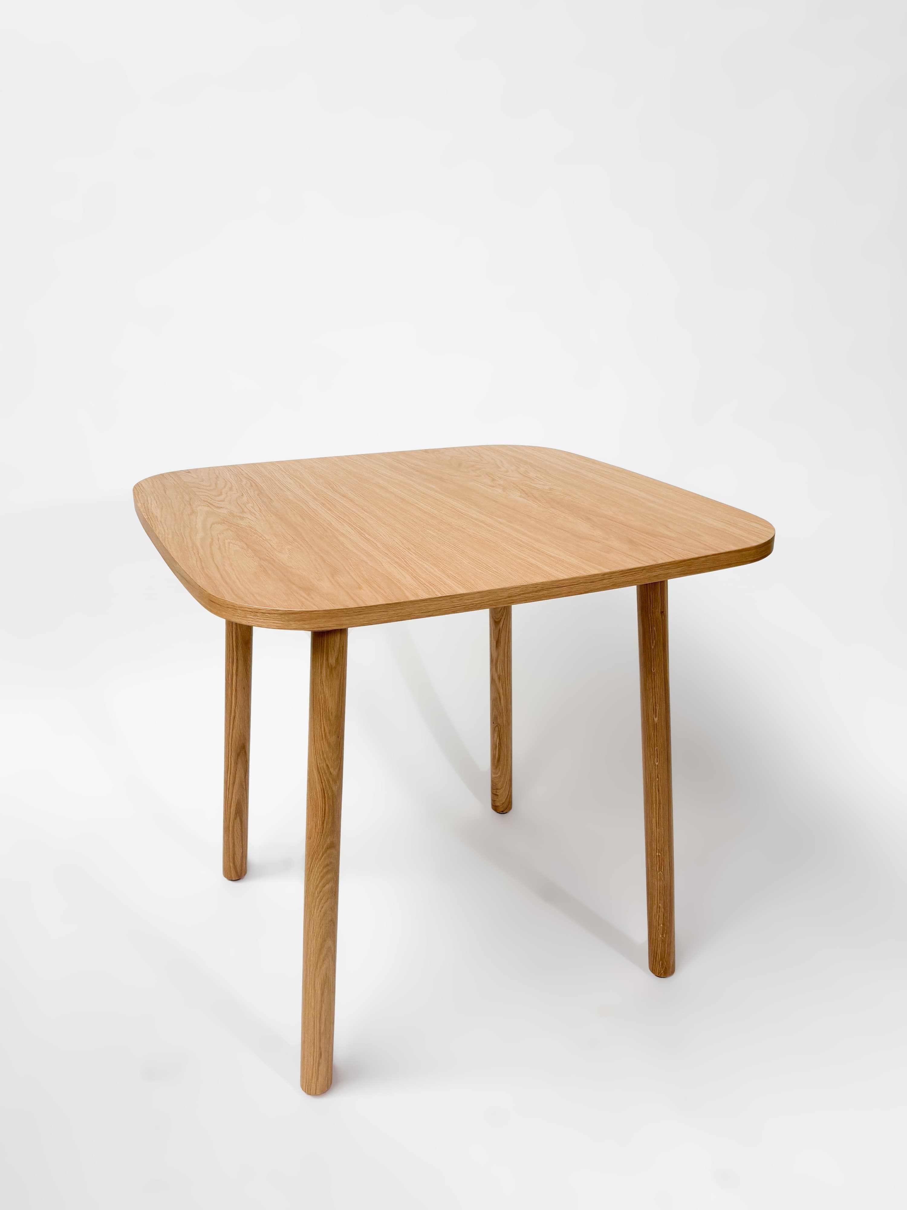 CRUSO Natural Oak Wood Square Table - 80cm-0