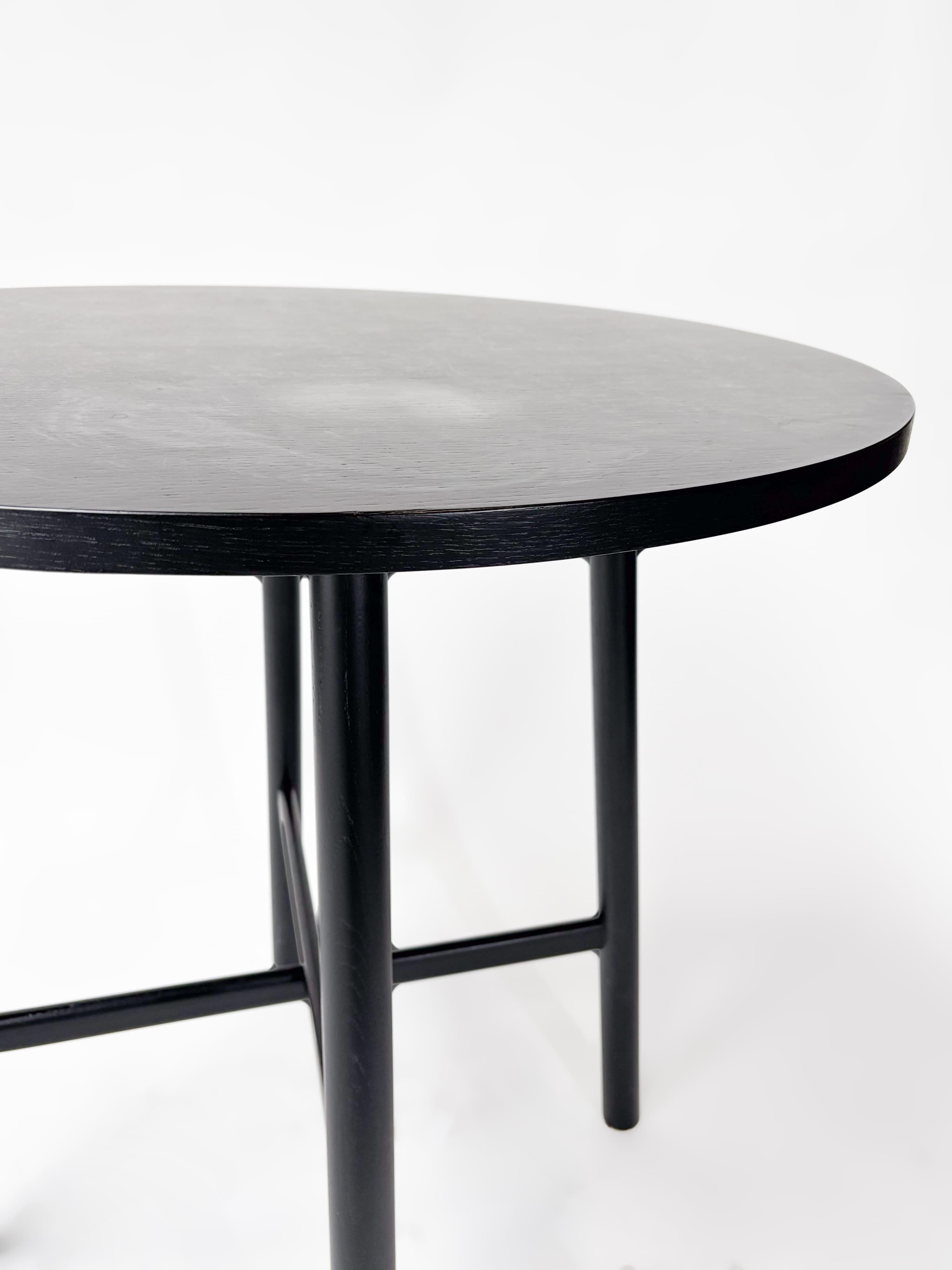 CRUSO High Round Black Wooden Table - 90cm-3