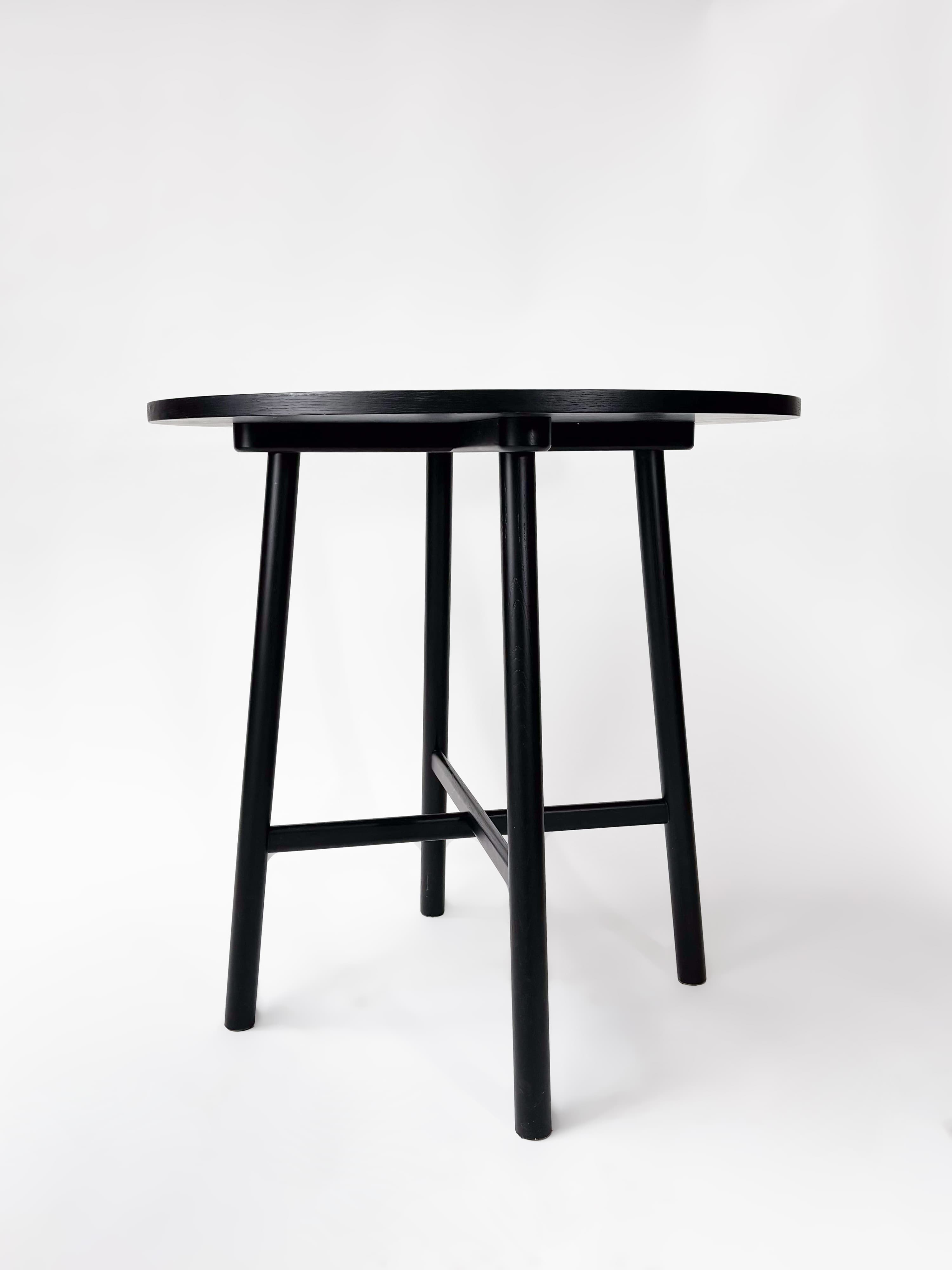 CRUSO High Round Black Wooden Table - 90cm-1