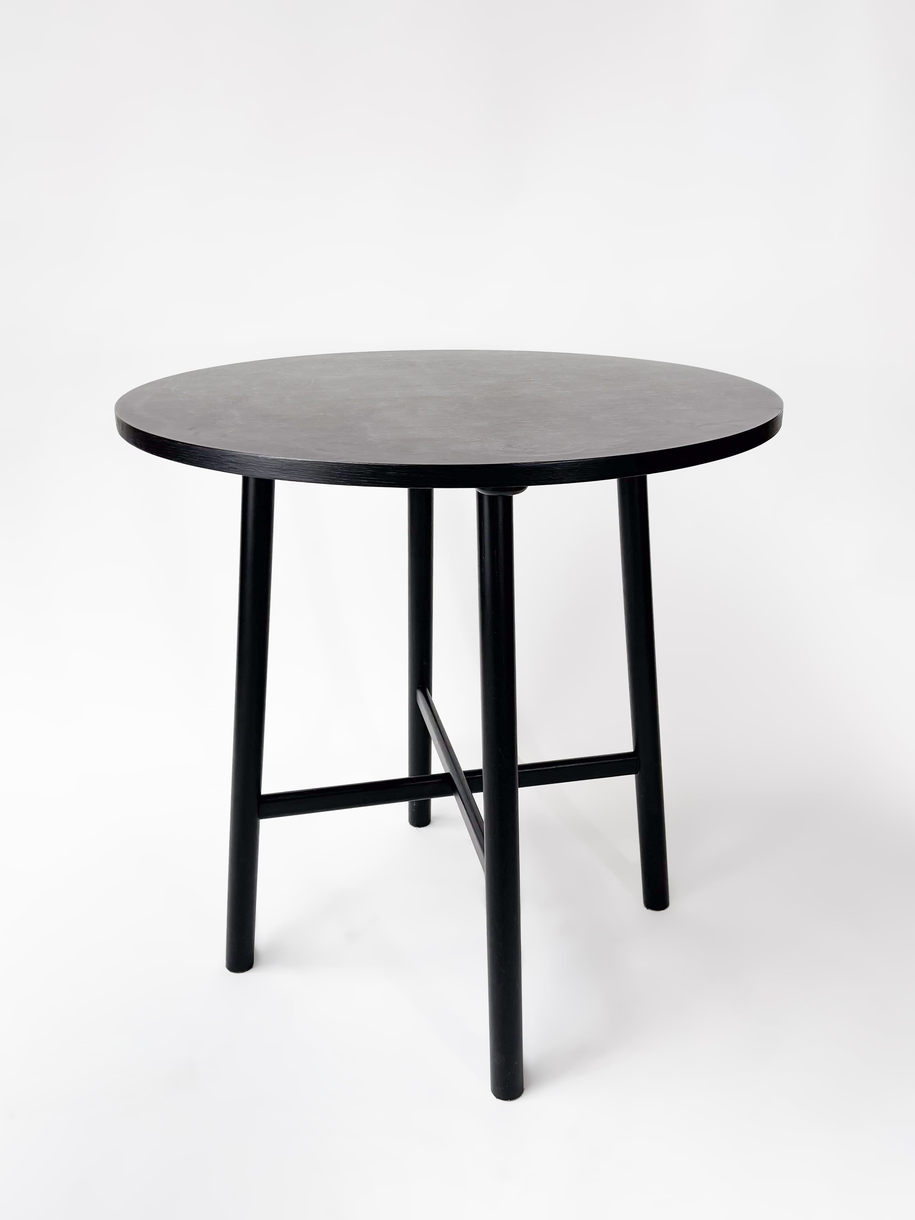 CRUSO High Round Black Wooden Table - 90cm-0