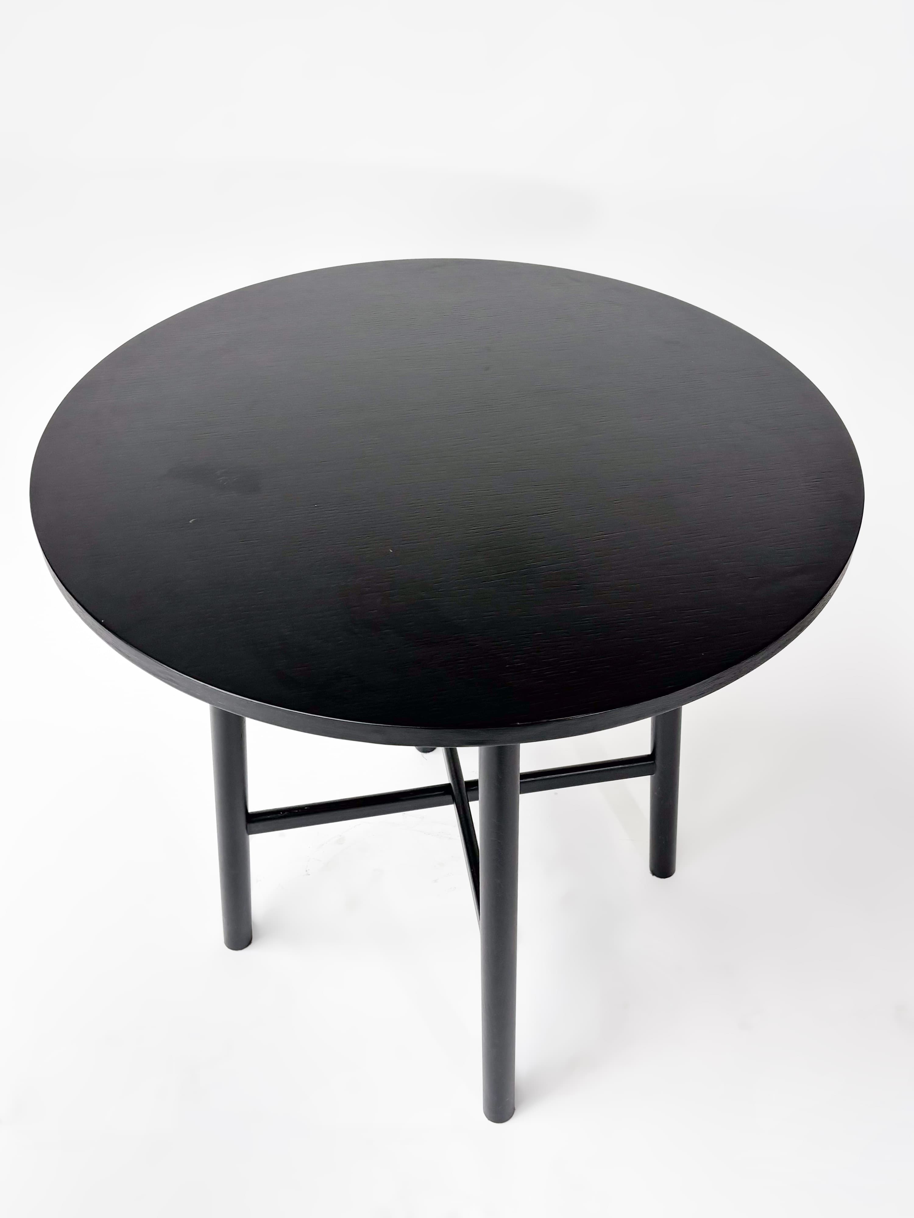 CRUSO High Round Black Wooden Table - 90cm-2