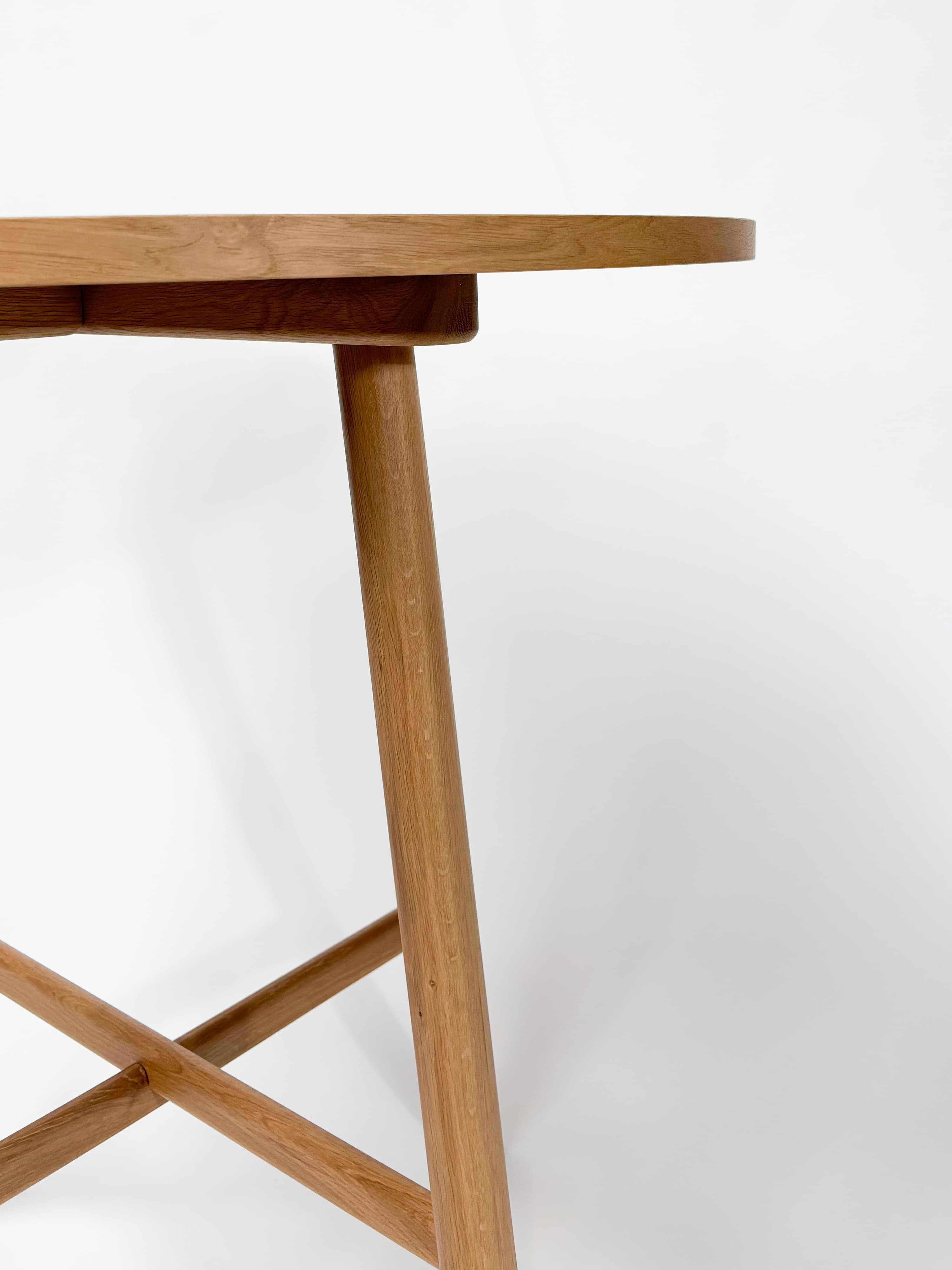 CRUSO Natural Oak High Wooden Round Table - 90cm-3