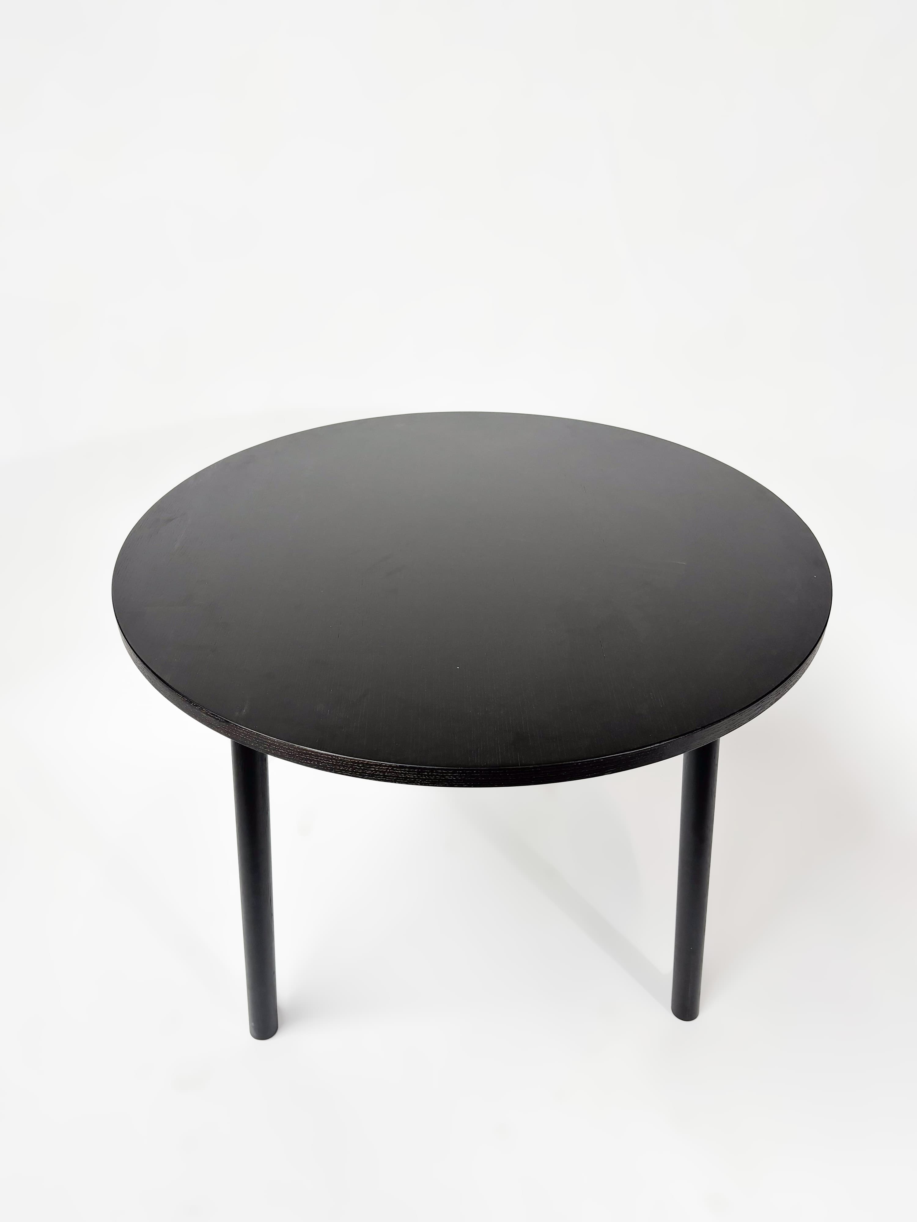 CRUSO Table ronde en bois noir - 90cm-1