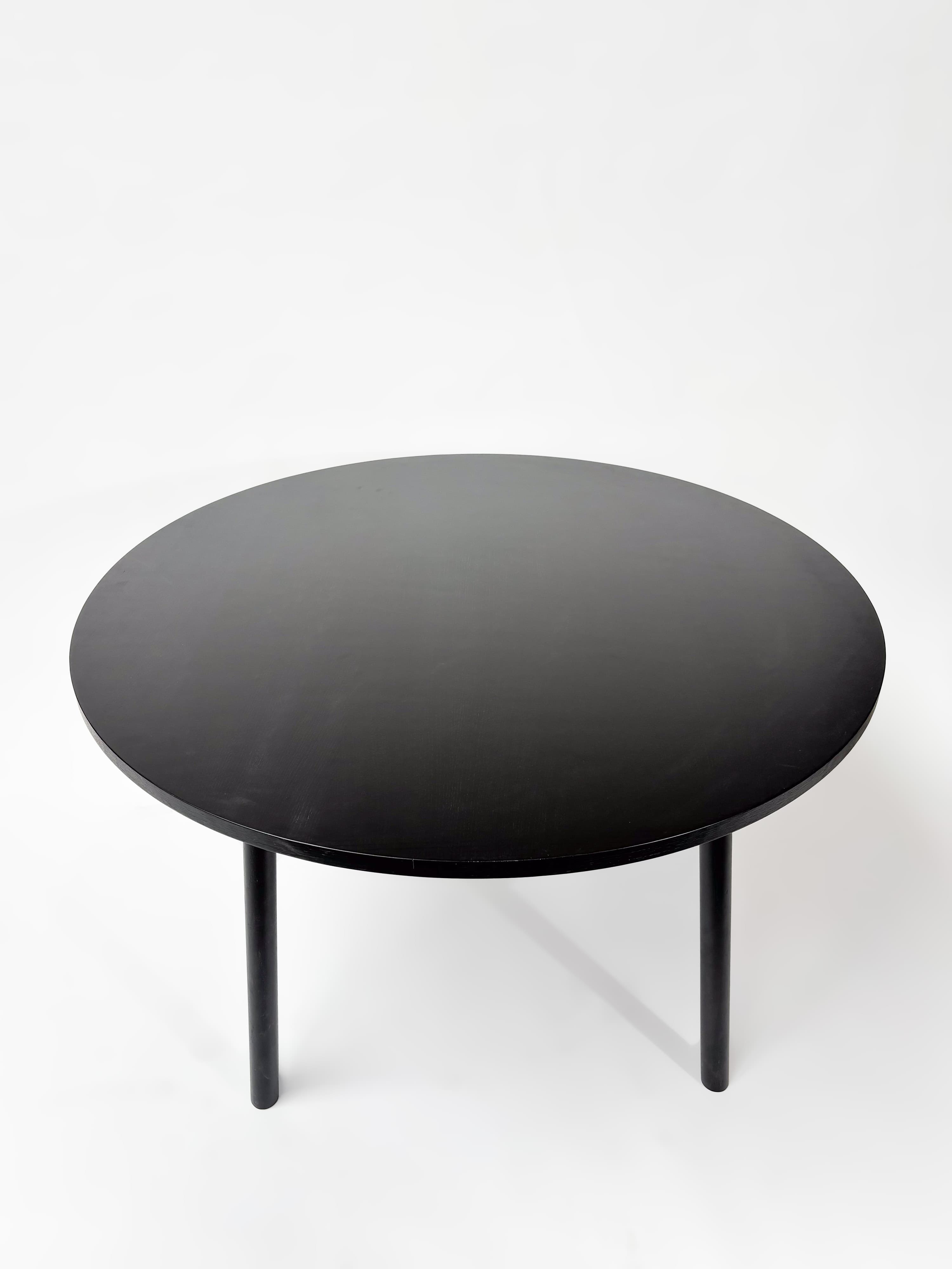 120cm CRUSO Zwart Houten Tafel met enkele krassen-2