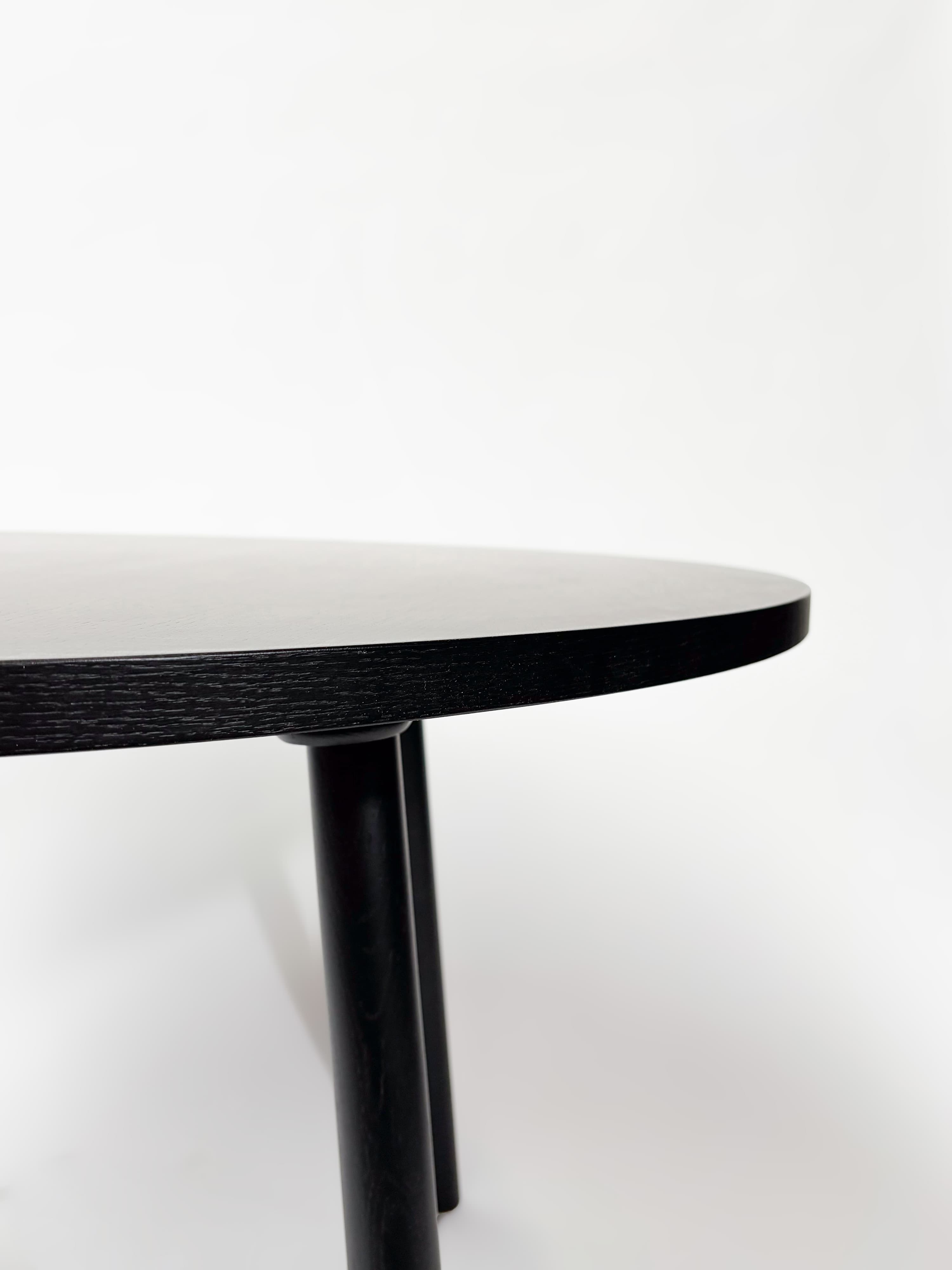 120cm CRUSO Zwart Houten Tafel met enkele krassen-3