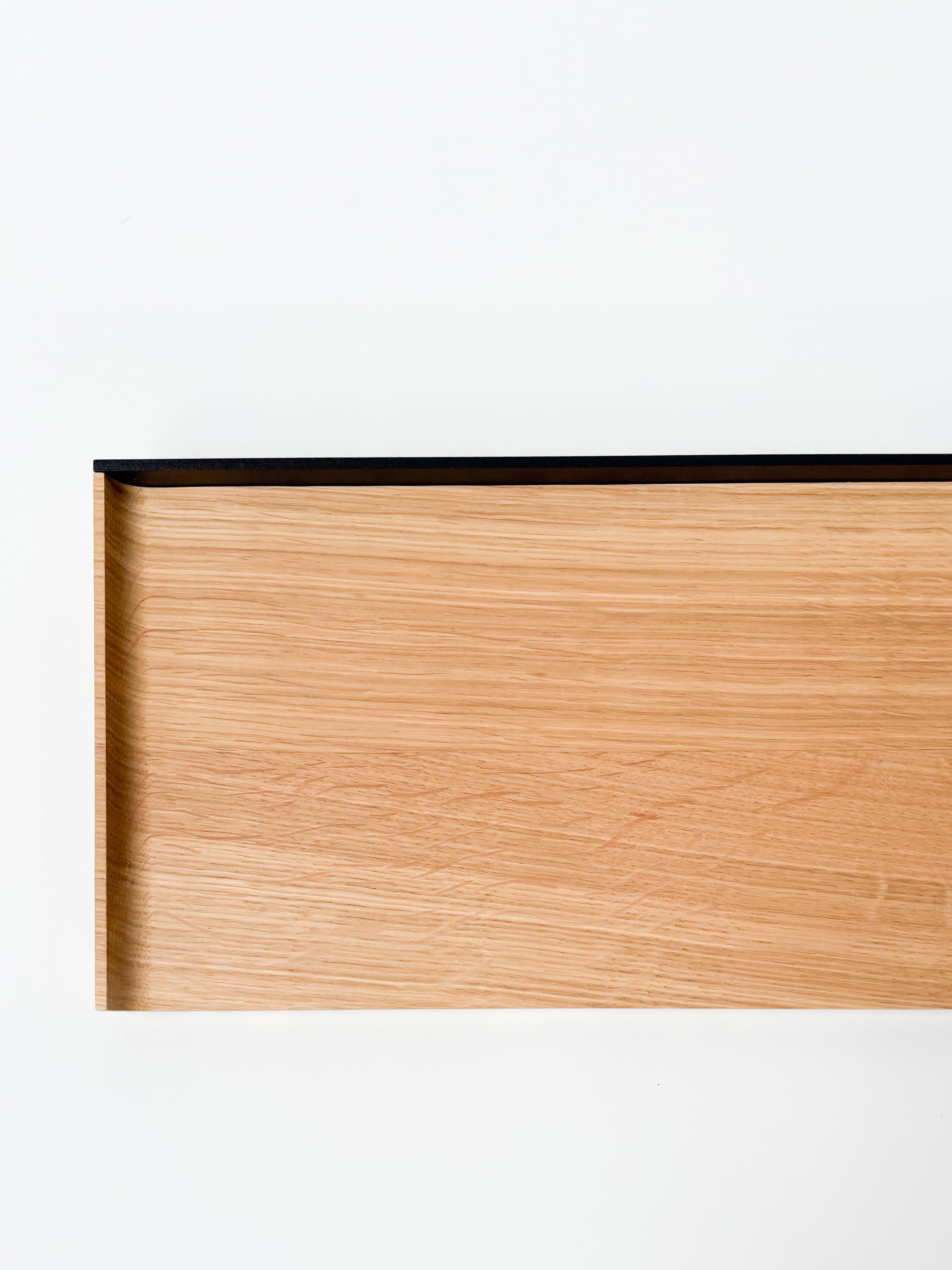 CRUSO Natural Oak Shelves with Black Support - 90cm-2