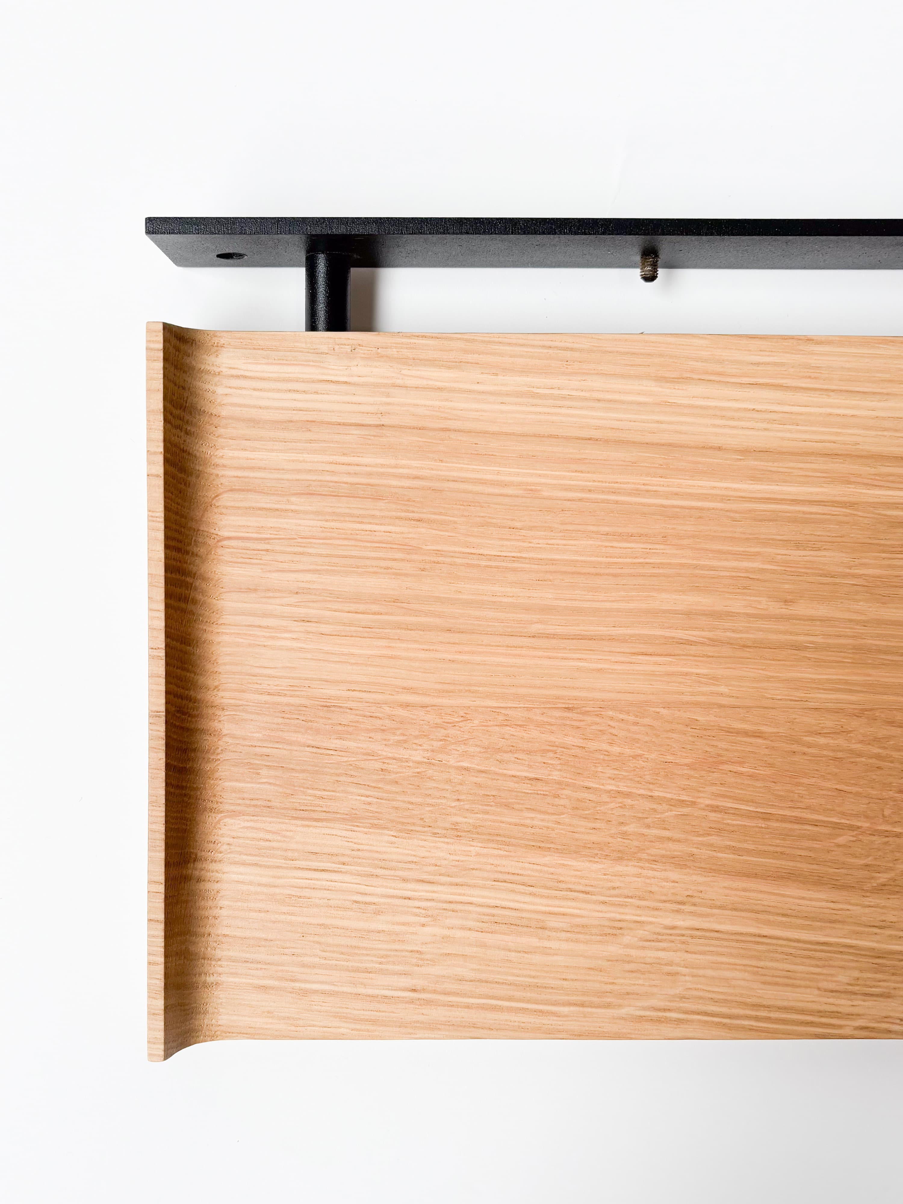 CRUSO Natural Oak Shelves with Black Support - 90cm-3
