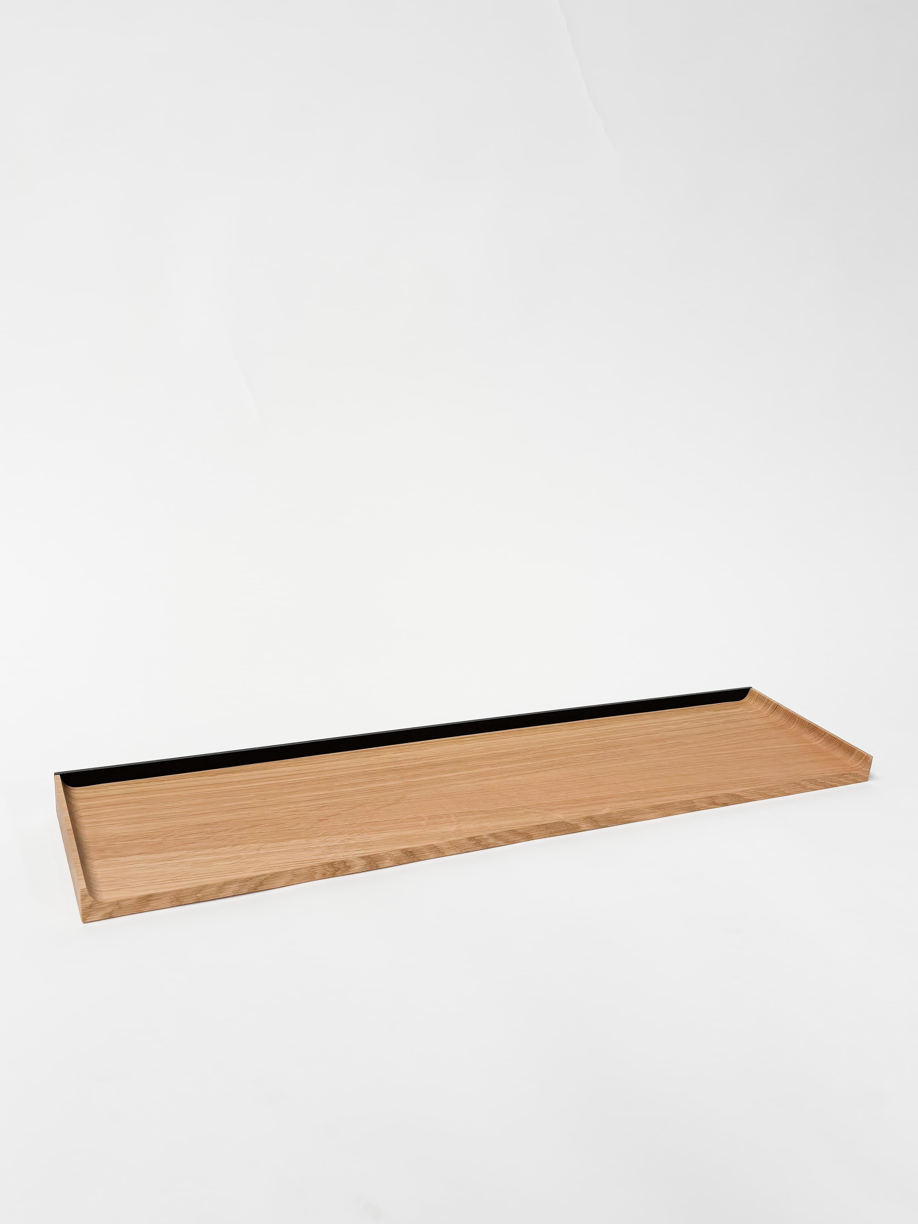 CRUSO Natural Oak Shelves with Black Support - 90cm-0