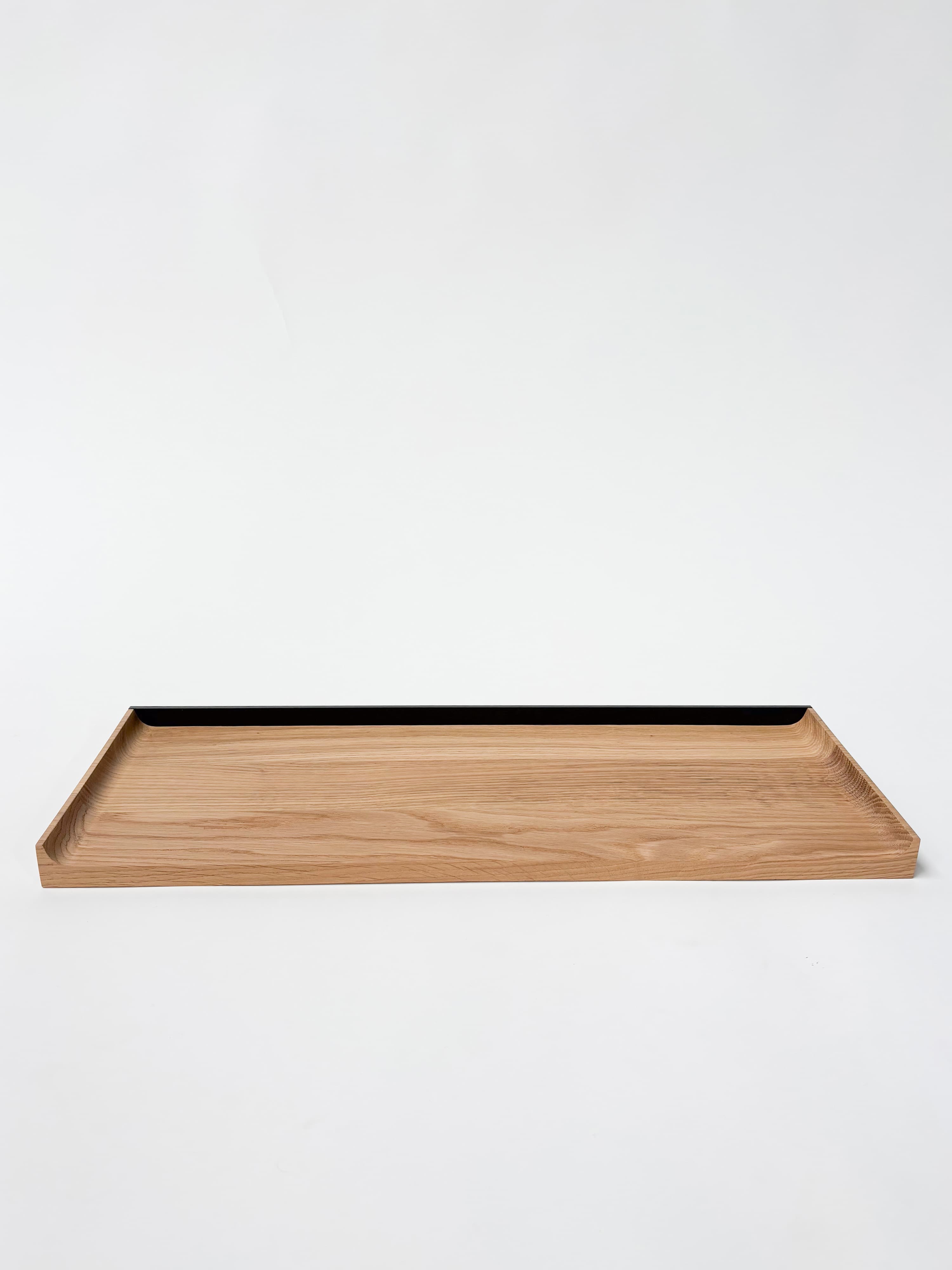 CRUSO Natural Oak Shelves with Black Support - 60cm-1