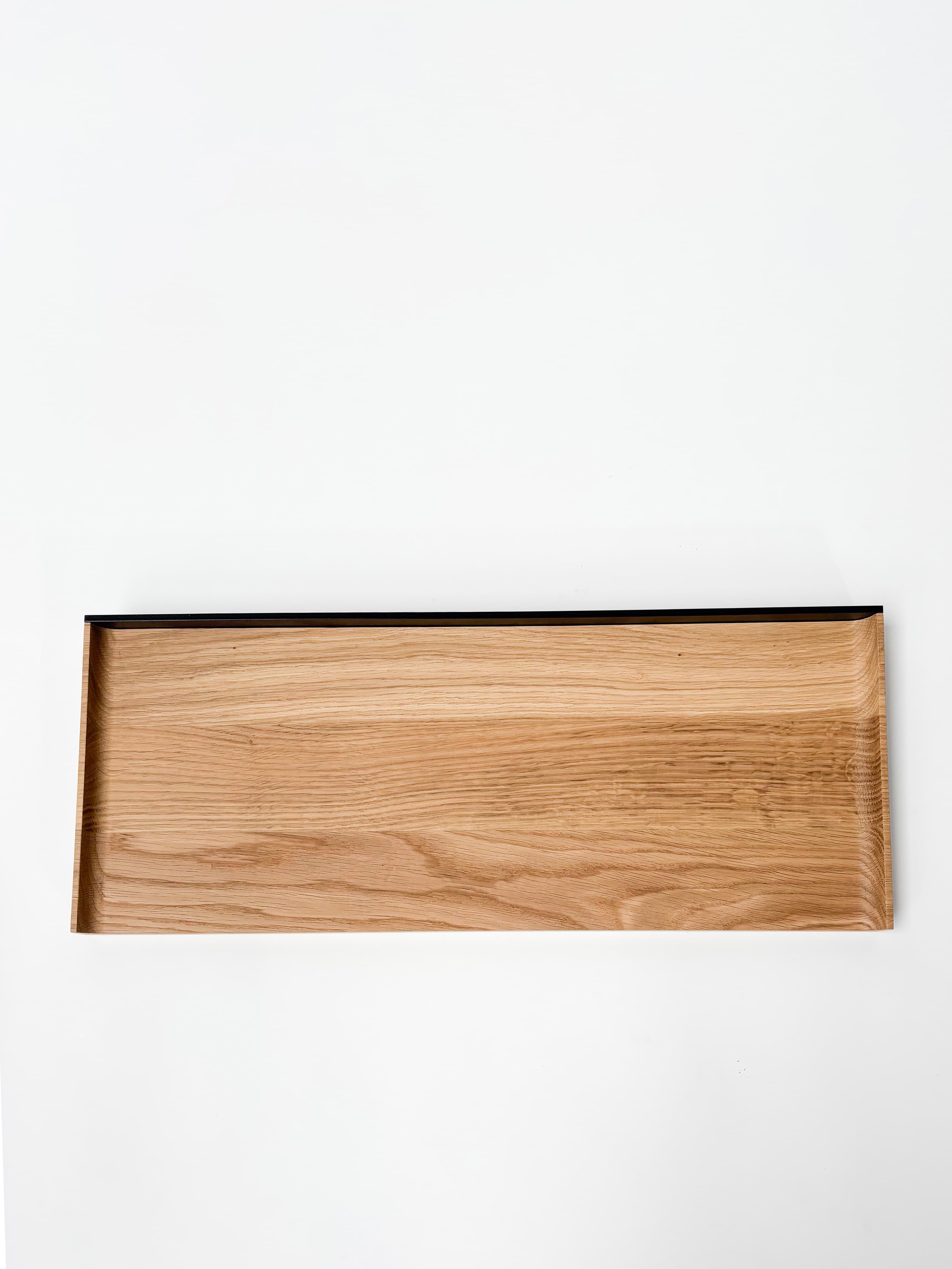 CRUSO Natural Oak Shelves with Black Support - 60cm-2